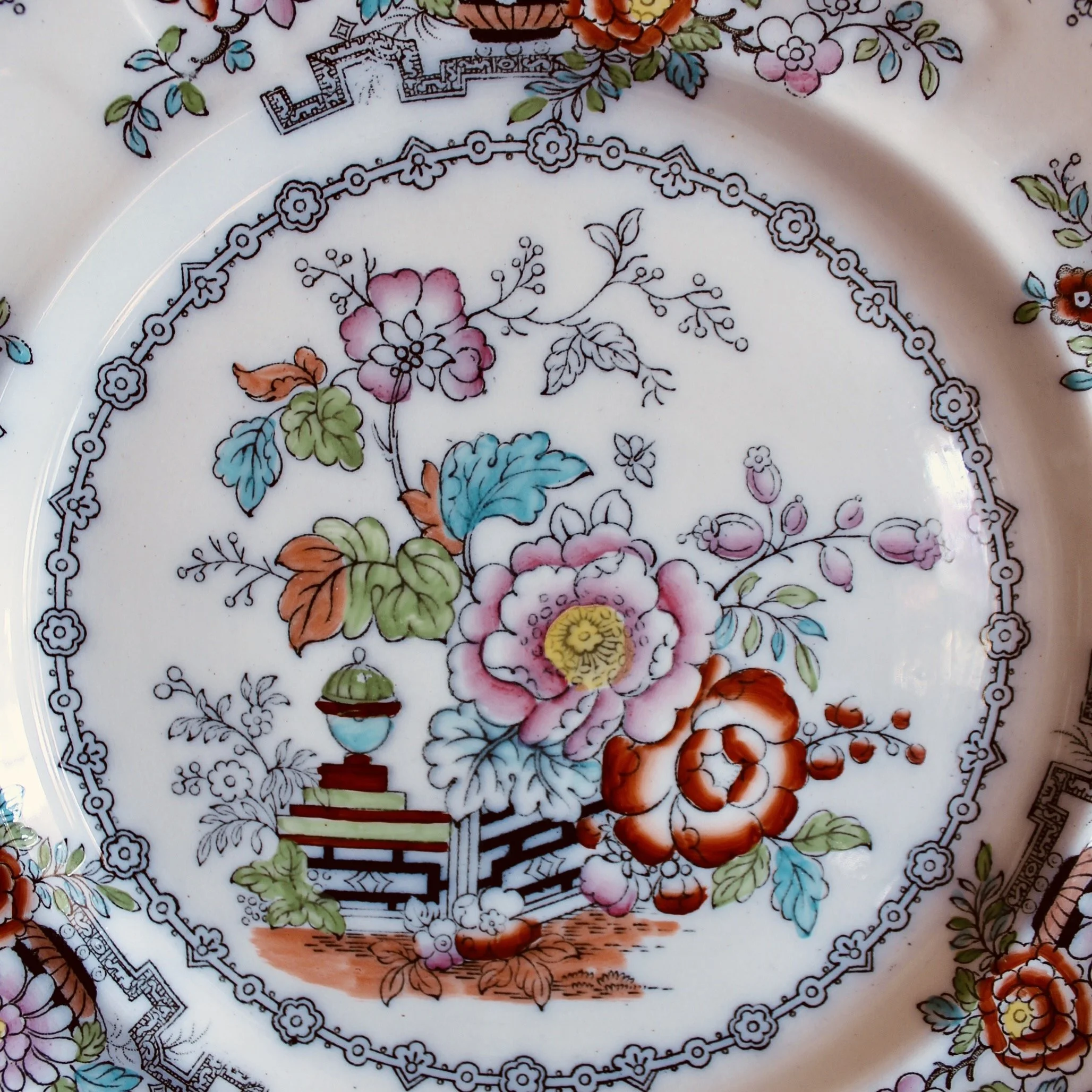 antique English ironstone China dinner set, Minton, Cauldon Ashworth