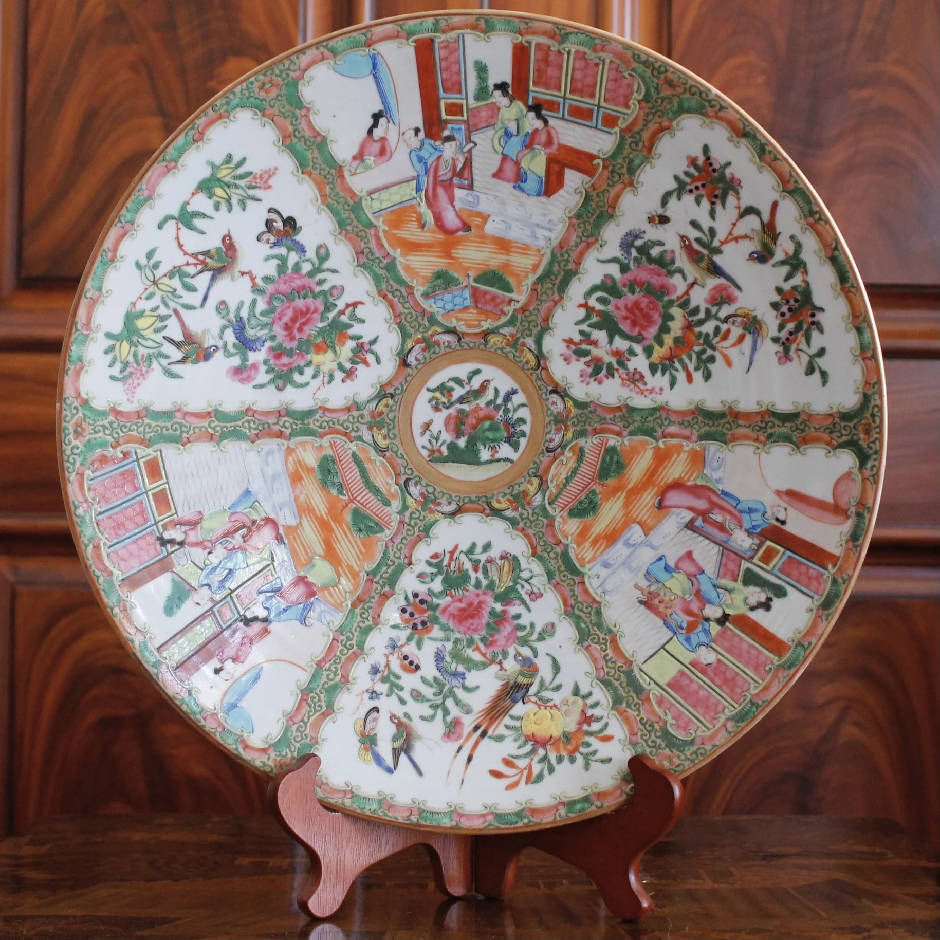 Large Rose Medallion Porcelain Charger