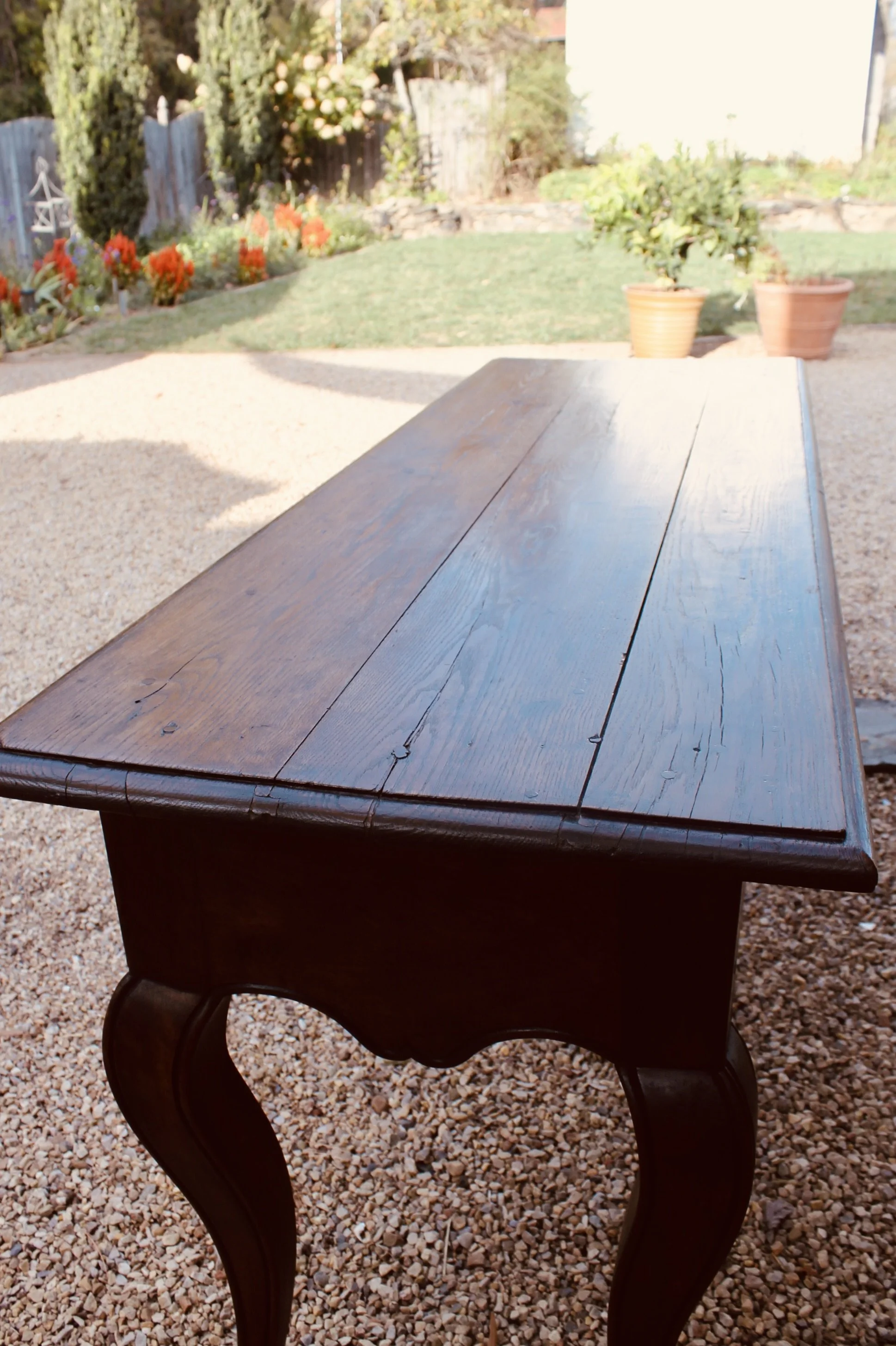 antique French oak walnut farm table