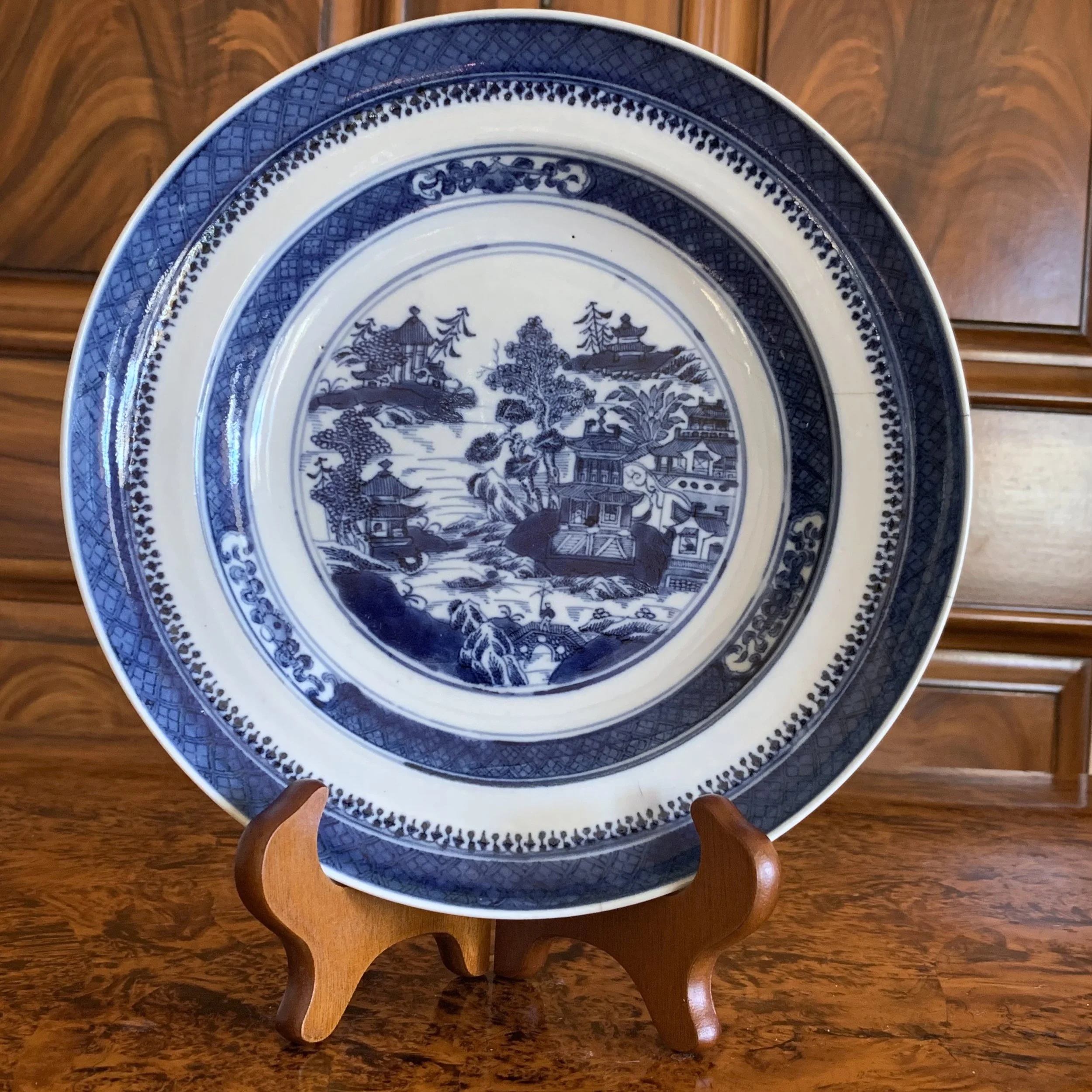 Chinese Antique Blue and White Export Porcelain Vases pair Nanking