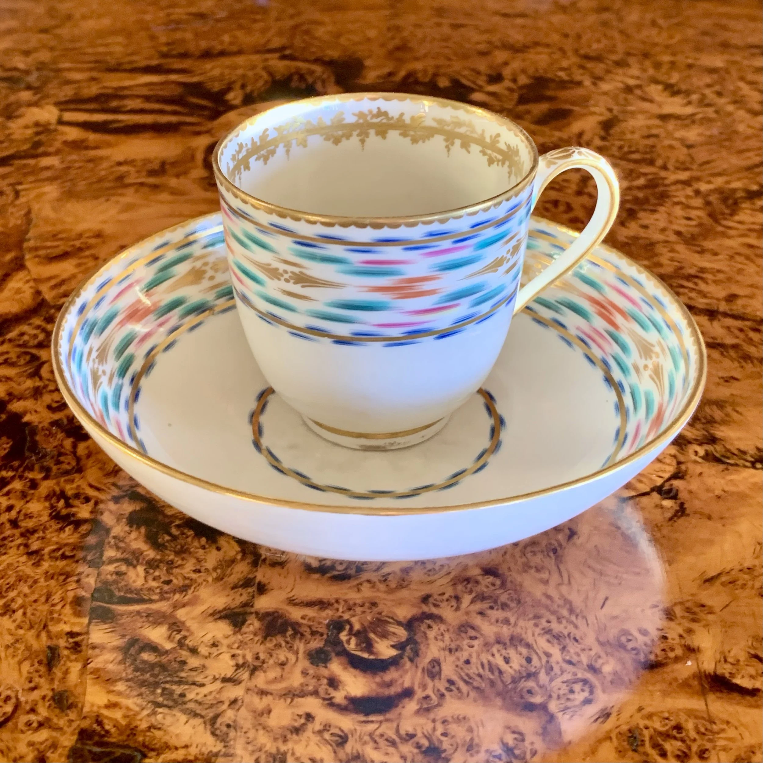 Flamestitch pattern Derby porcelain