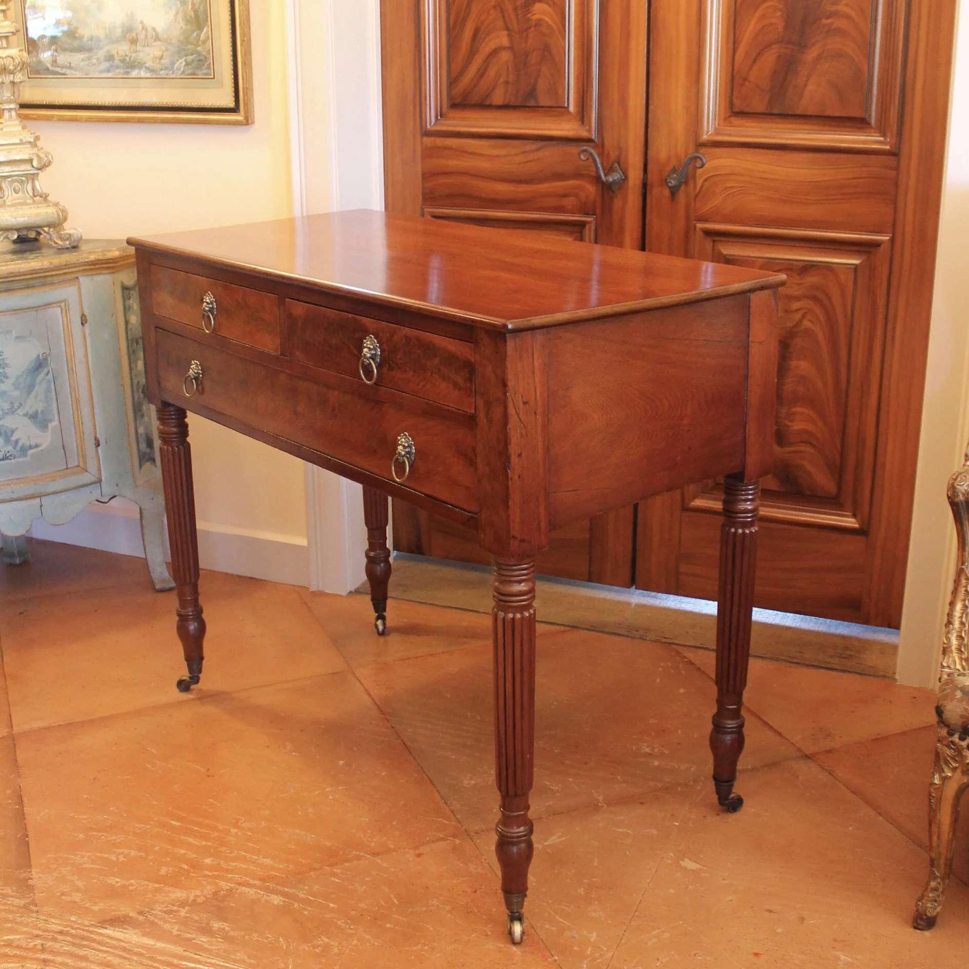 Antique Sheraton Server Sideboard Huntboard Table