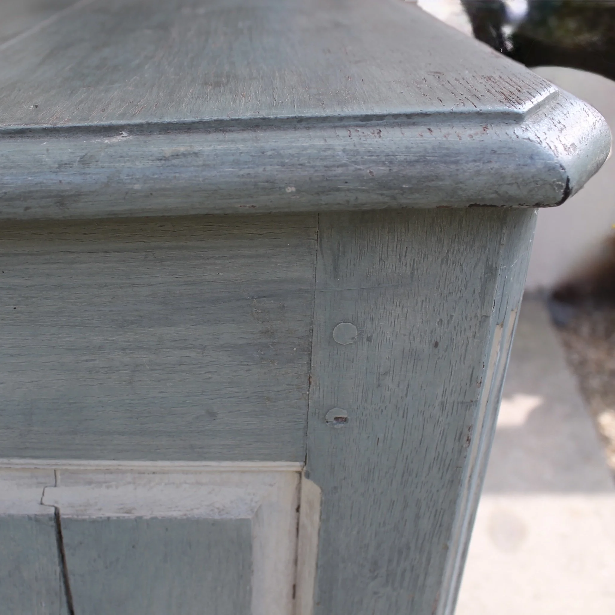 French Provincial Blue Painted Sideboard Buffet