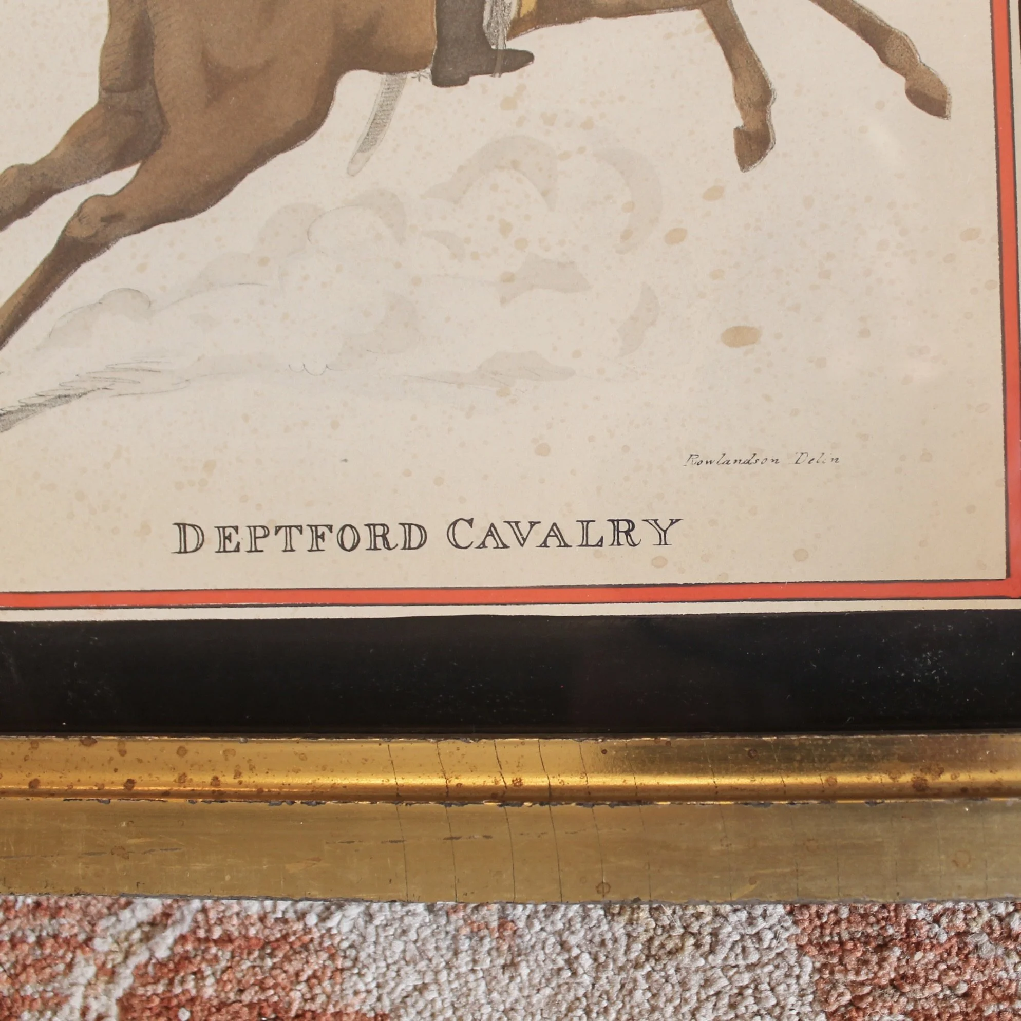 Set of Six Hand Colored Cavalry Prints by Thomas Rowlandson
