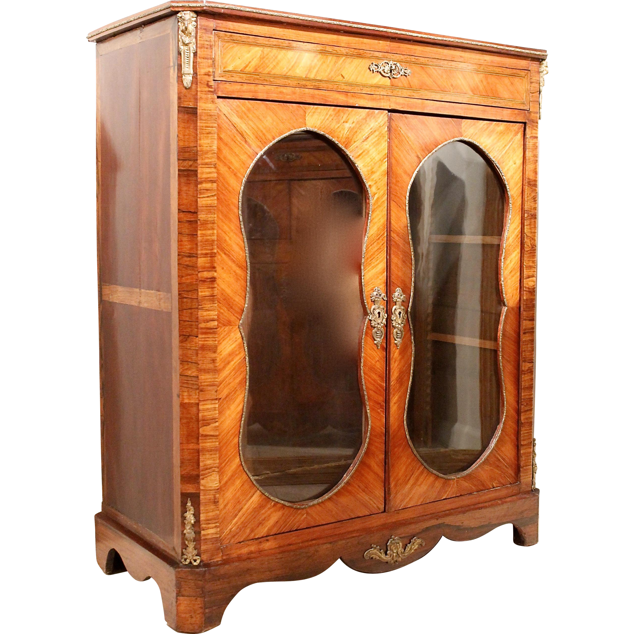 Napoleon III glass front vitrine cabinet