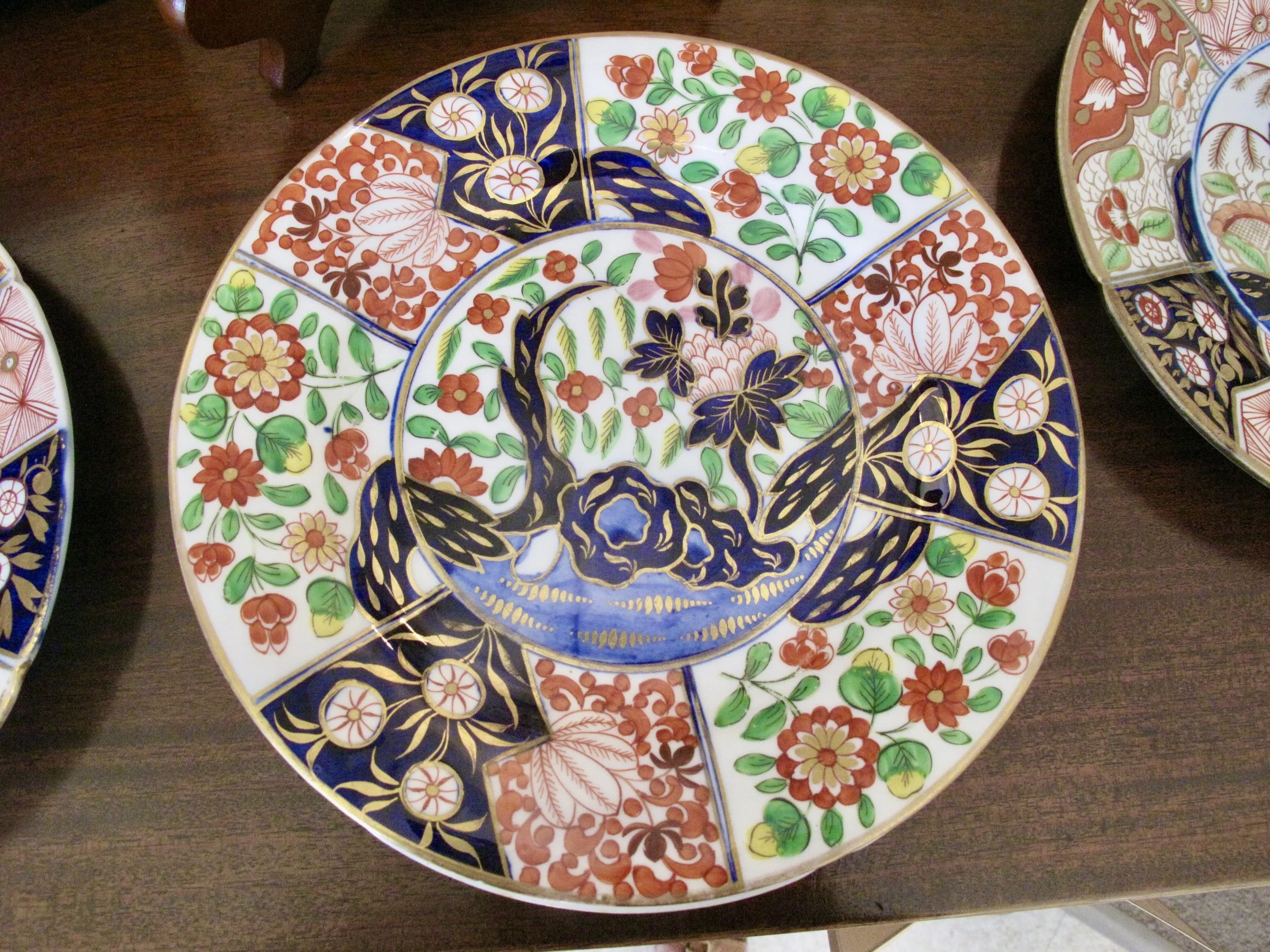 Coalport Gilt Imari Porcelain Plates "Rock and Tree" or "Money Tree" Pattern