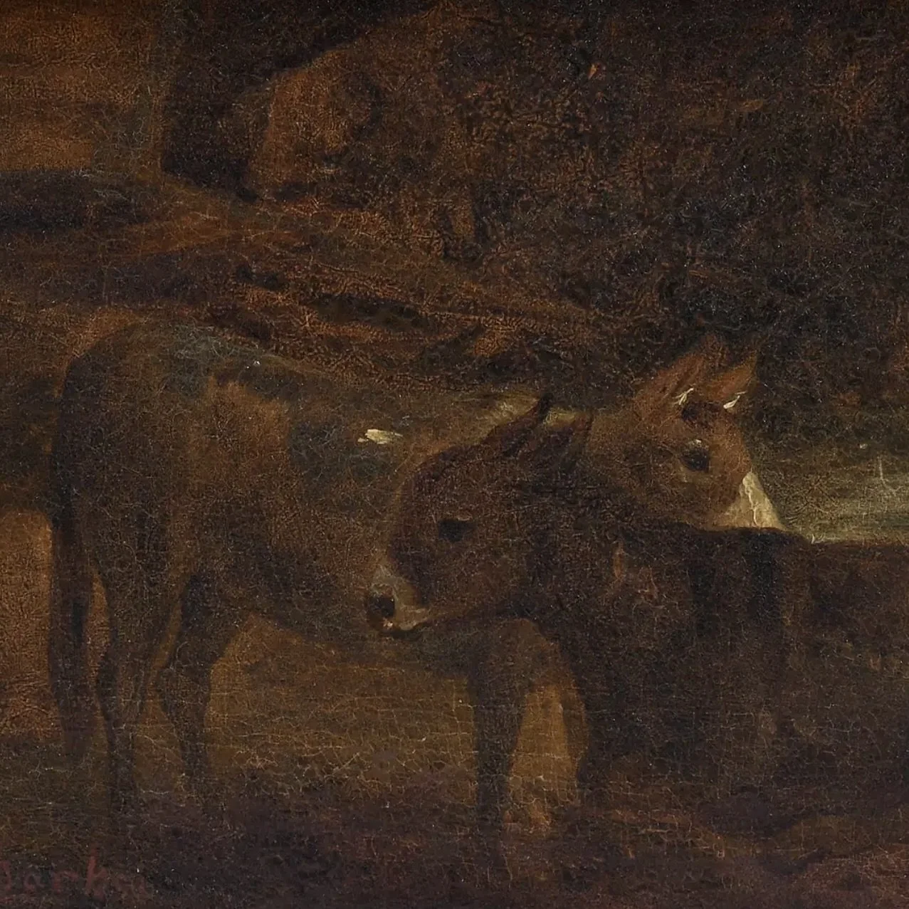 Large Oil on Canvas Landscape Attributed to George Morland