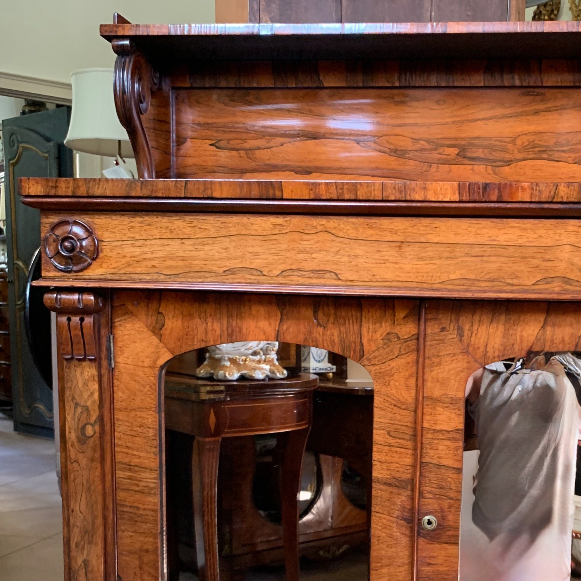Antique-English-Rosewood-Chiffonier-Cabinet-Regency-George-IV (4)-detail