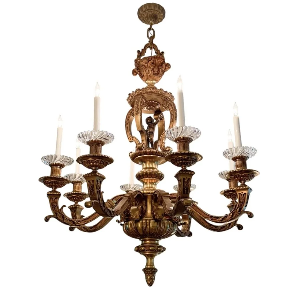 Spanish Baroque Style Bronze Chandelier