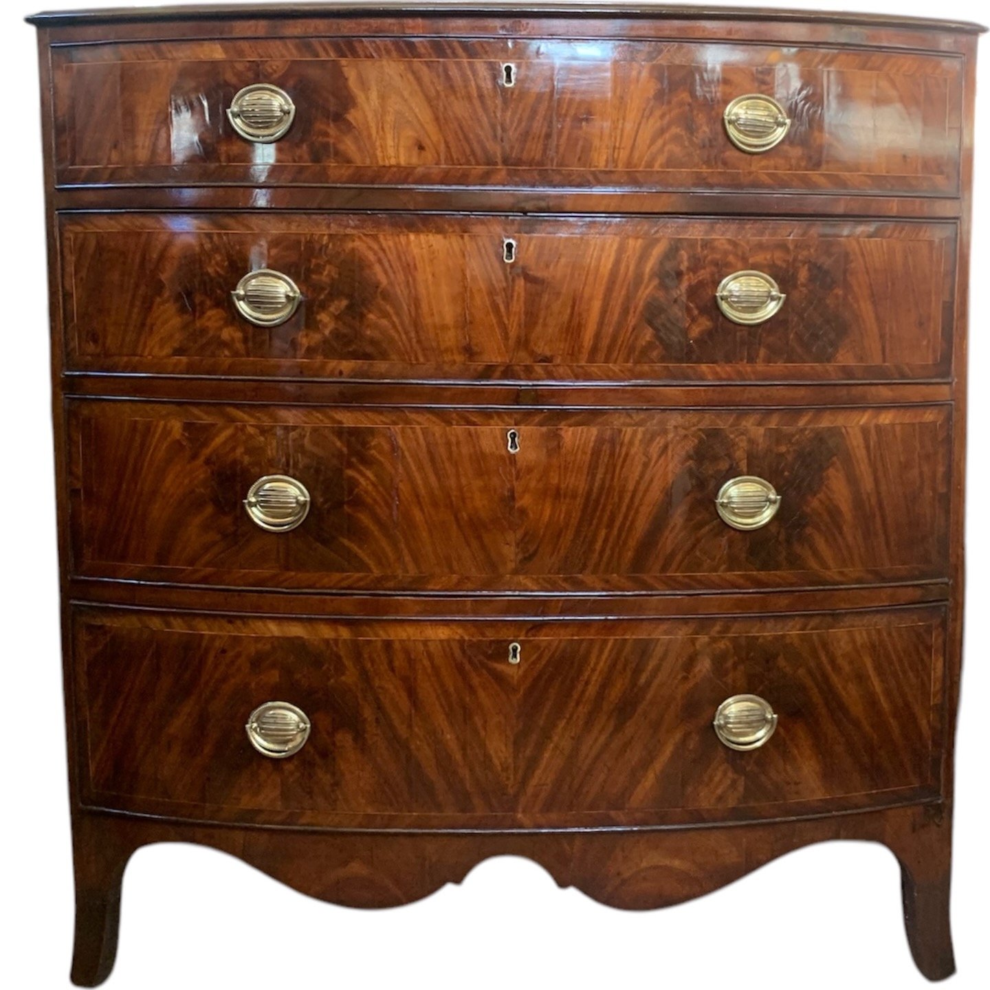 English George III Figured Mahogany Chest of Drawers