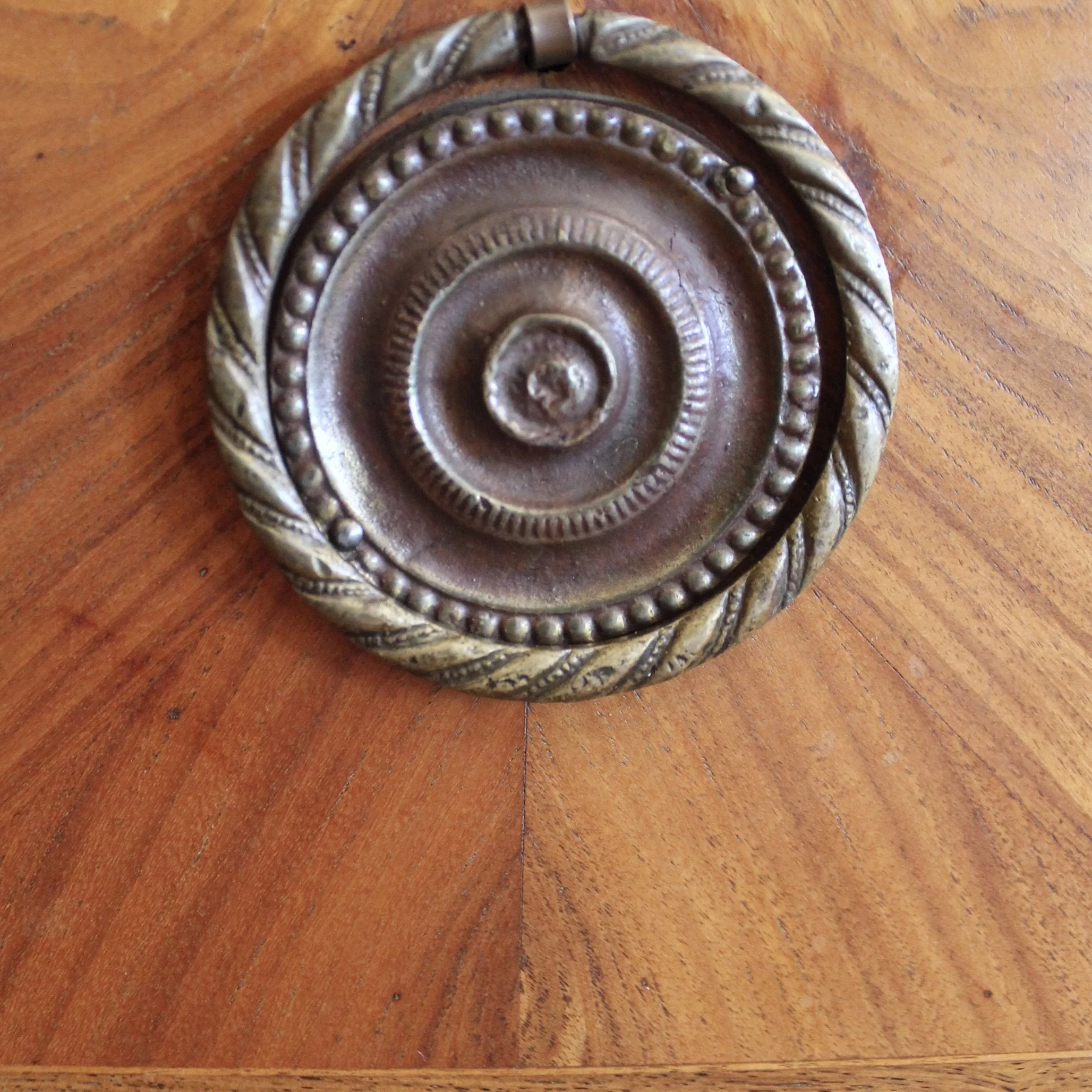 French Transitional Marquetry Commode With Marble Top