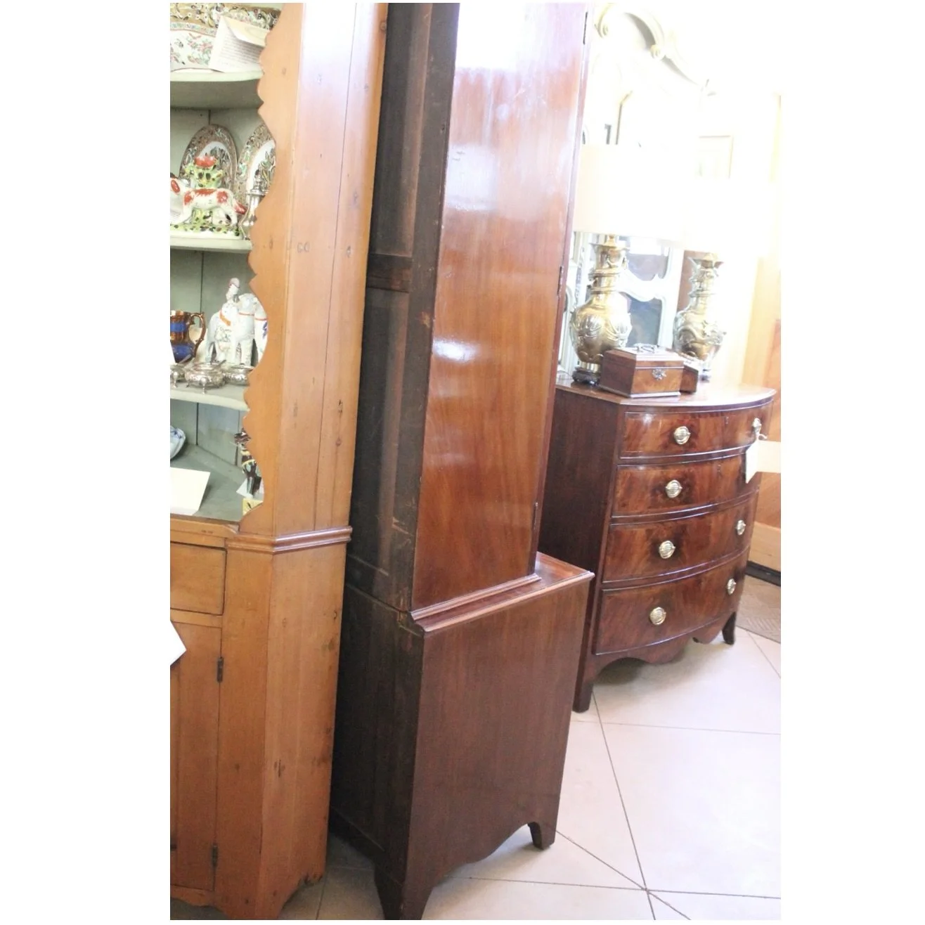 Georgian English Mahogany Glass Front Bookcase