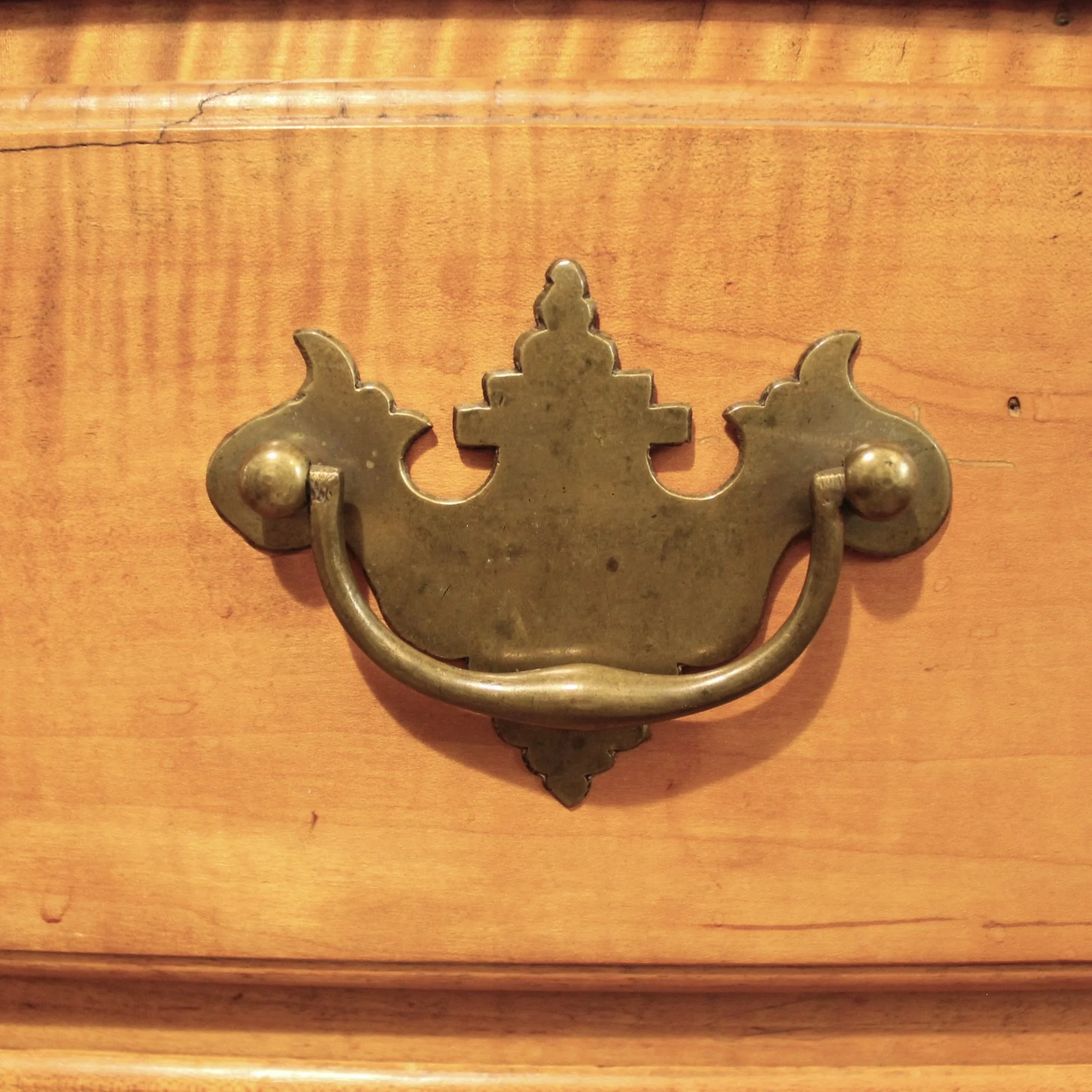 Pair Tall New England Tiger Maple Chippendale Chests of Drawers