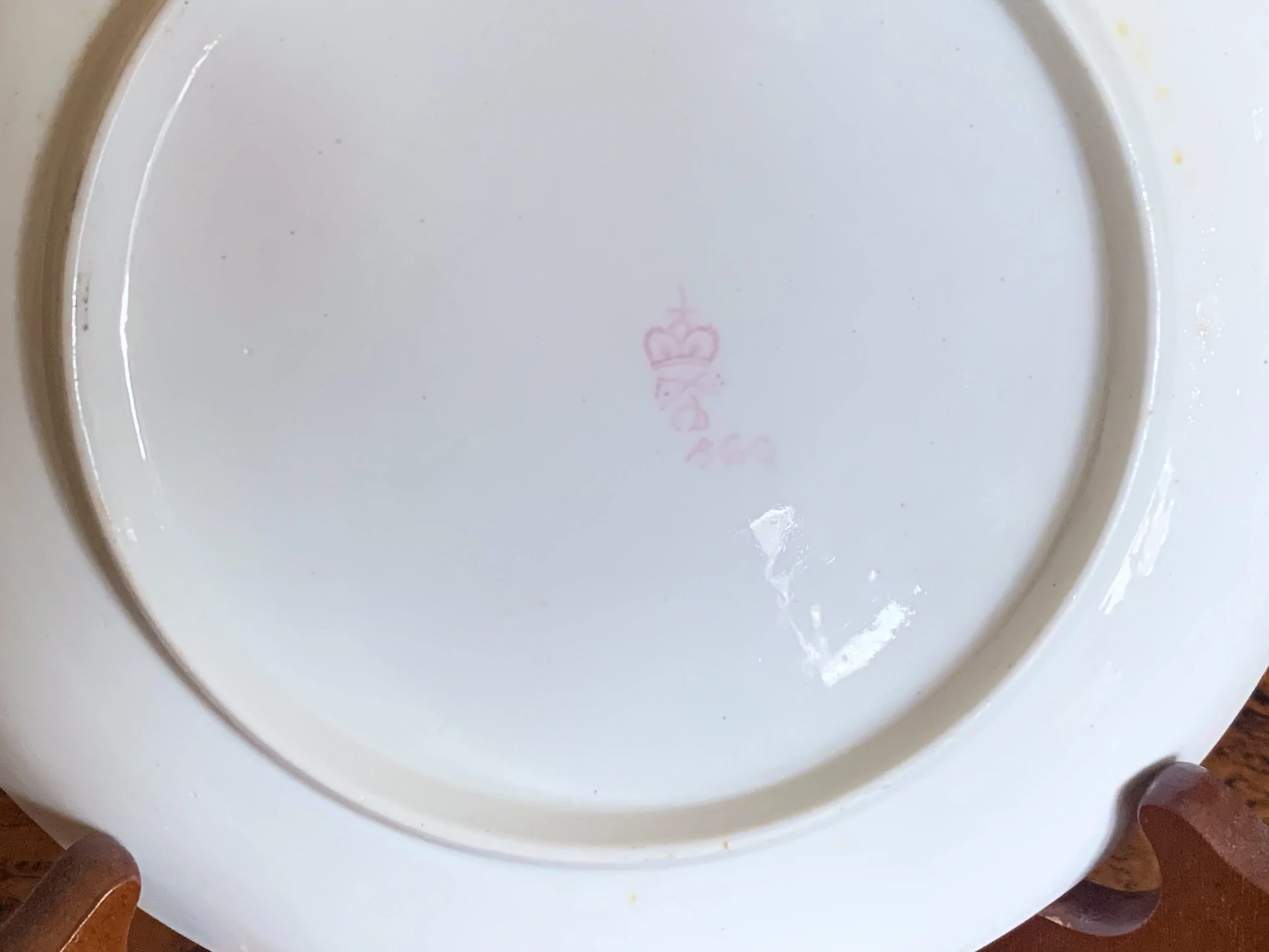 Pair English Derby orange gilt Grape Vine Porcelain Plates