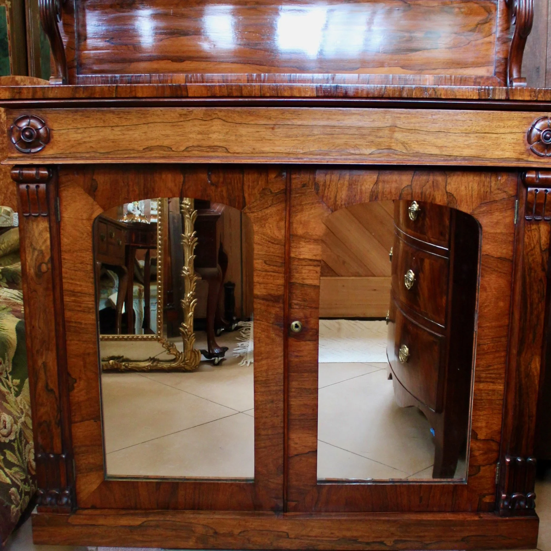 Antique-English-Rosewood-Chiffonier-Cabinet-Regency-George-IV (6)-front