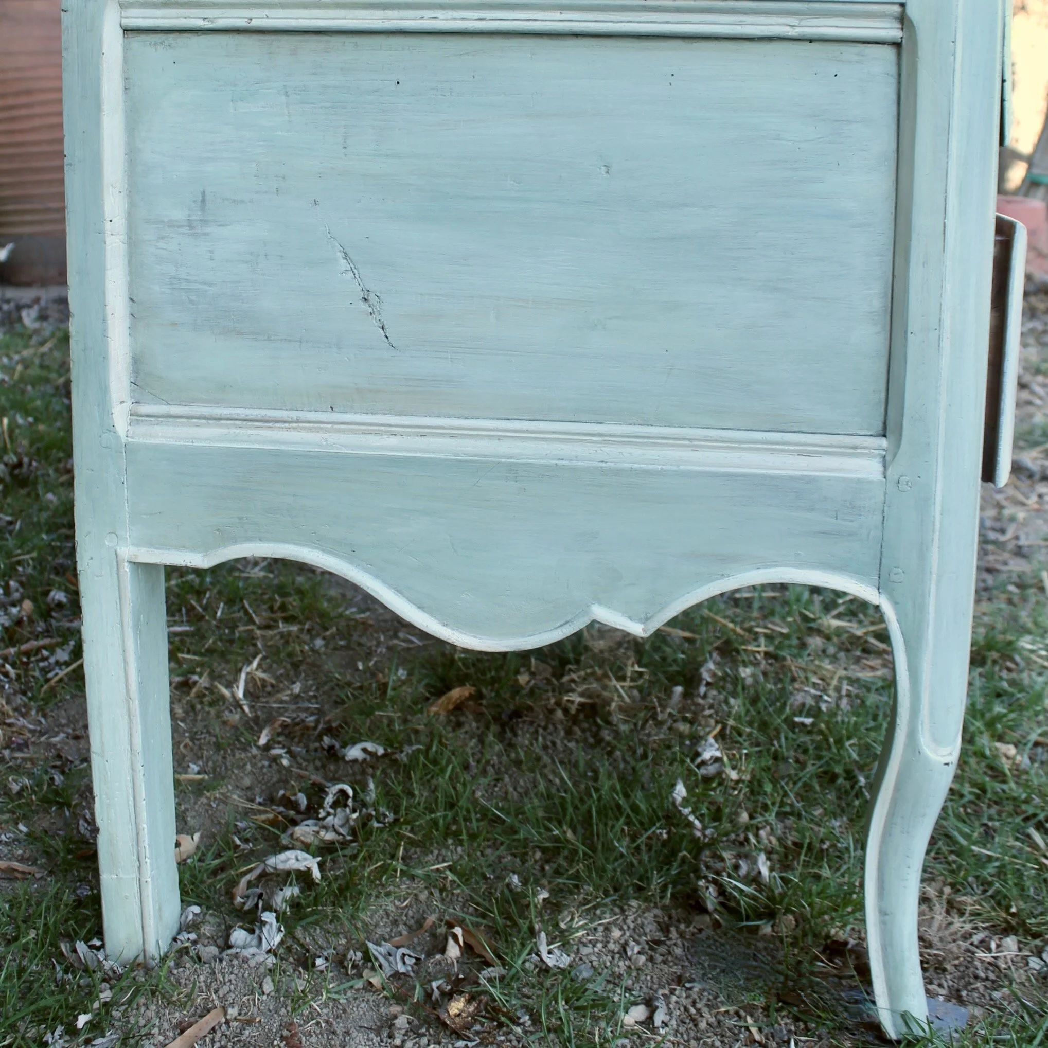 Louis-XV Period-Provincial-Commode-in-Celadon-Blue-Paint (7)-side