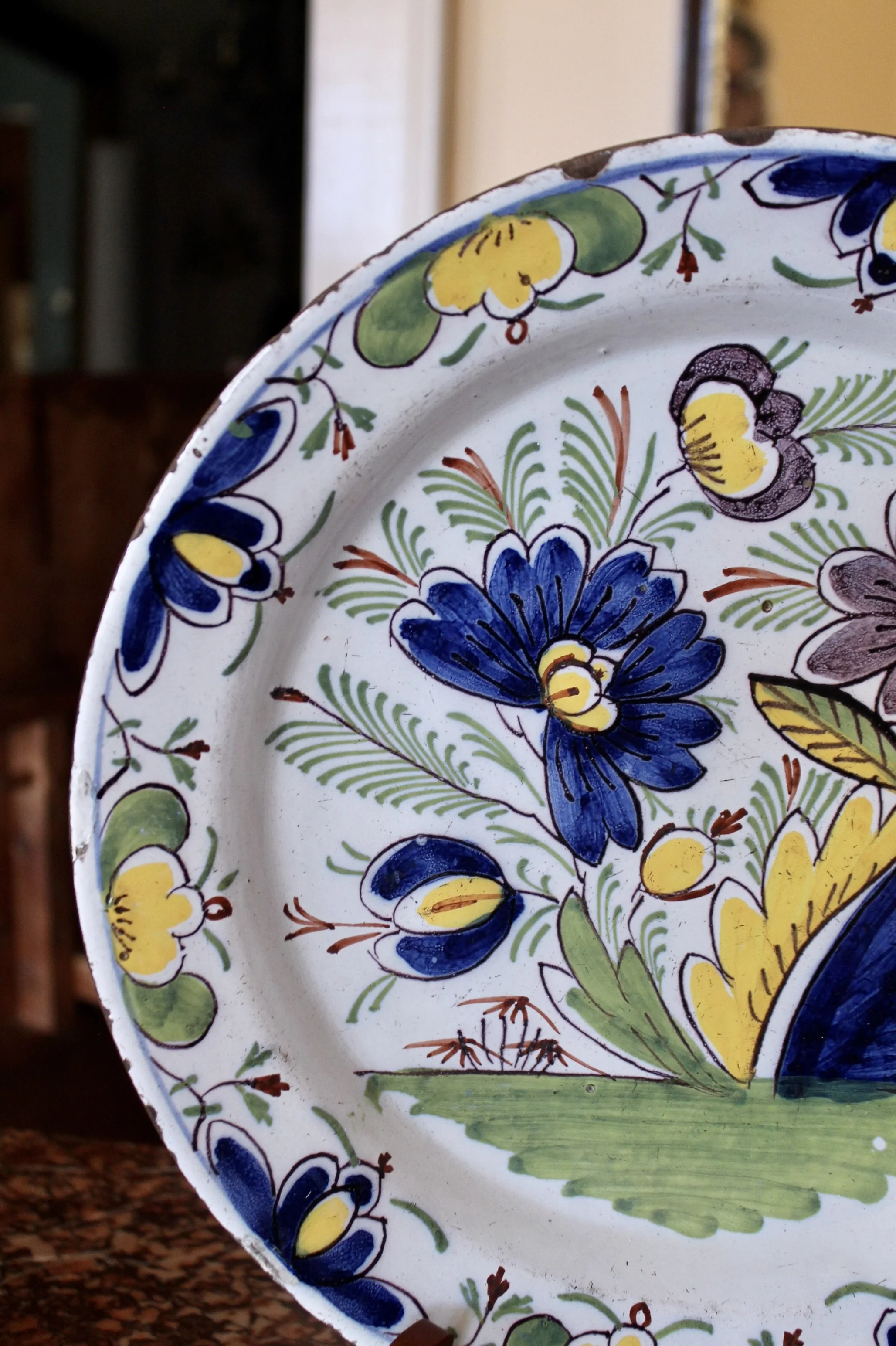 Polychrome 18th century Delft Plates