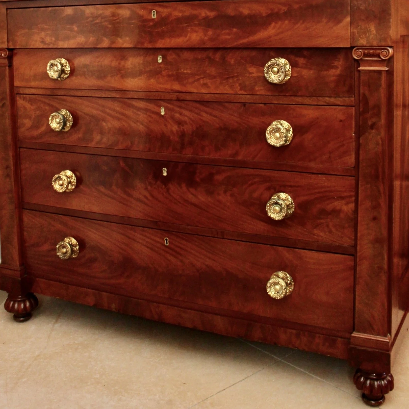 American-Classical-Large-Chest-of-Drawers-19th-century-