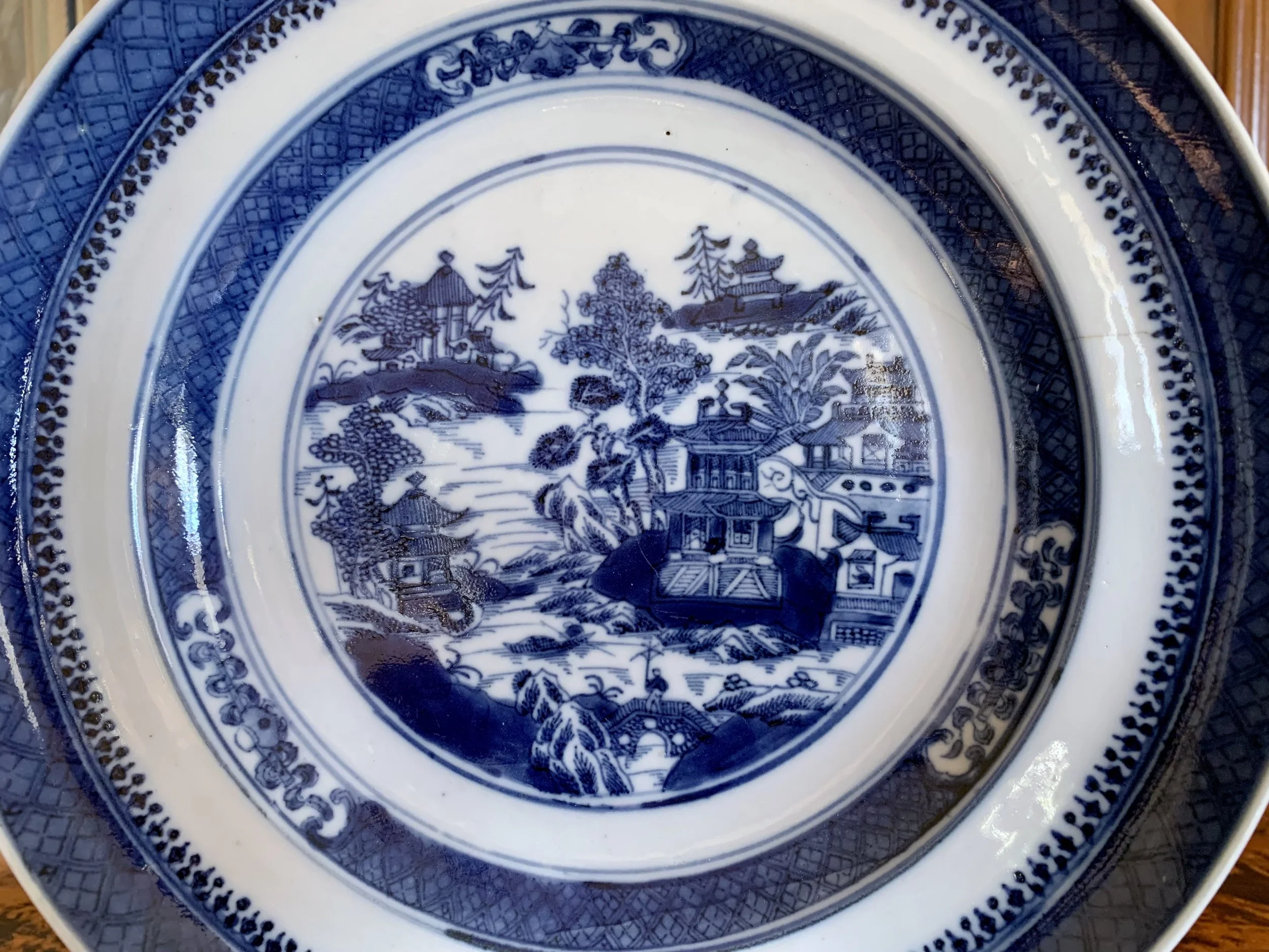 Chinese Antique Blue and White Export Porcelain Vases pair Nanking