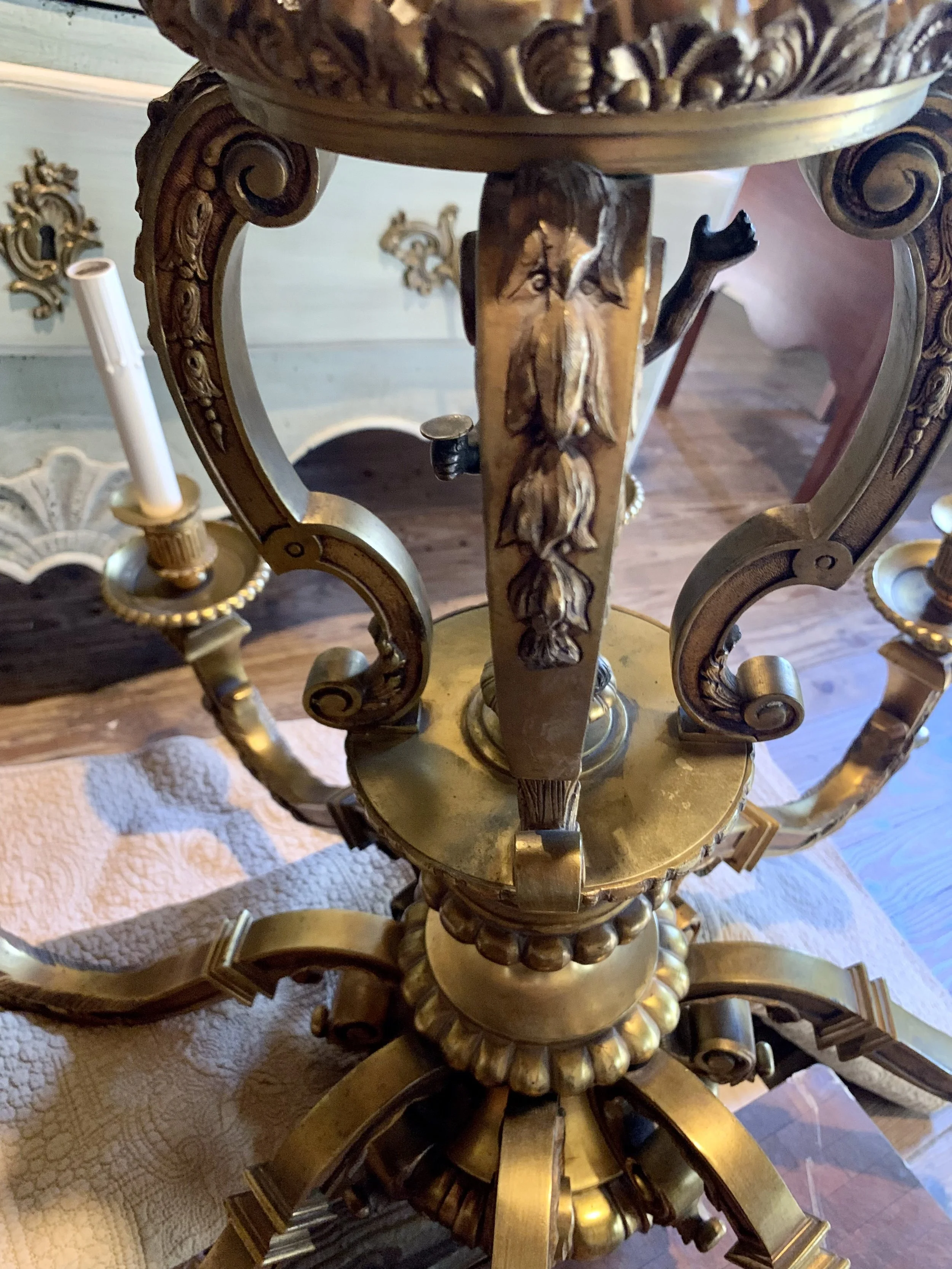Spanish Baroque Style Bronze Chandelier