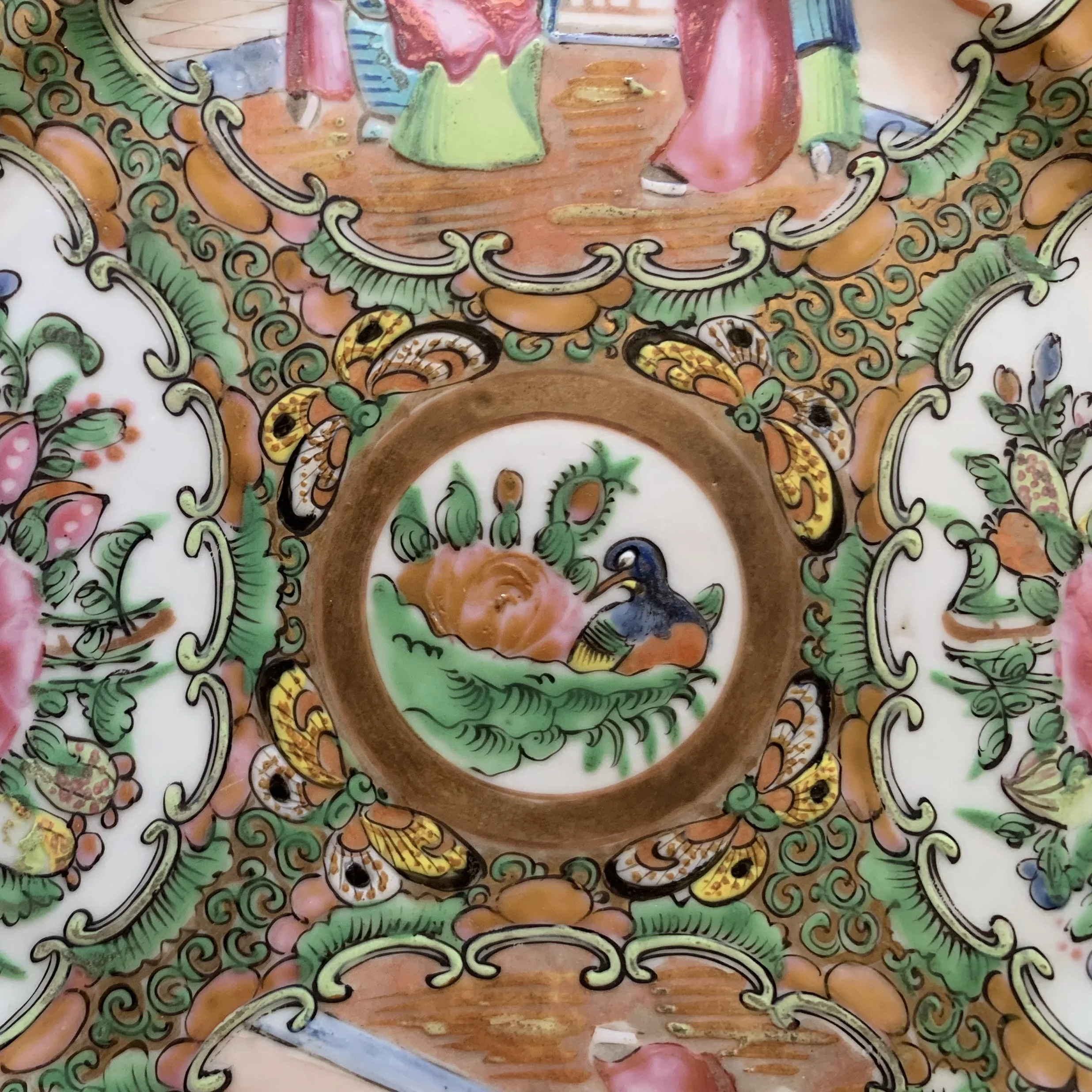 IMG_48Rose Medallion Porcelain Plates, antique, set of nine24.jpeg