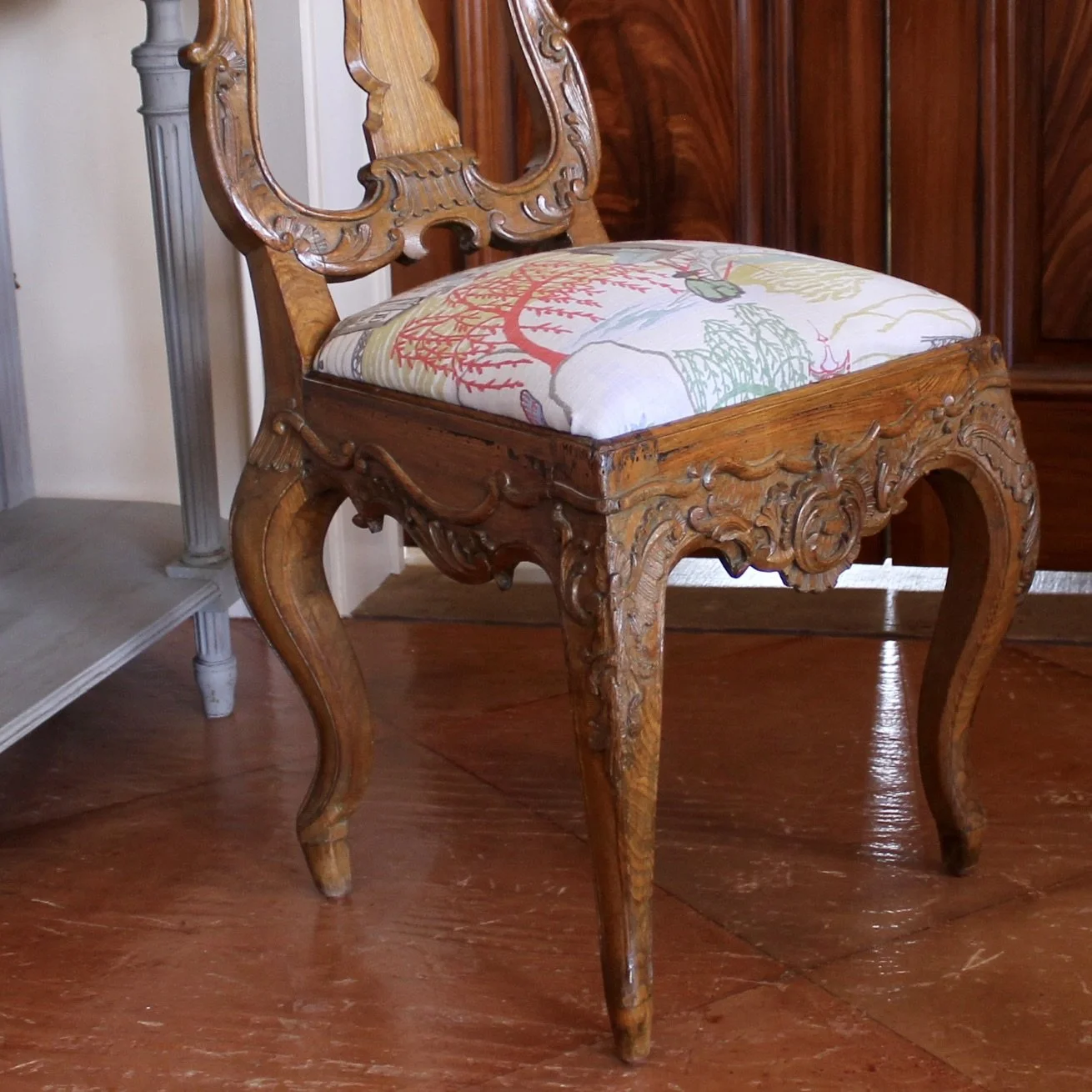 Pair Dutch Rococo Carved Chairs