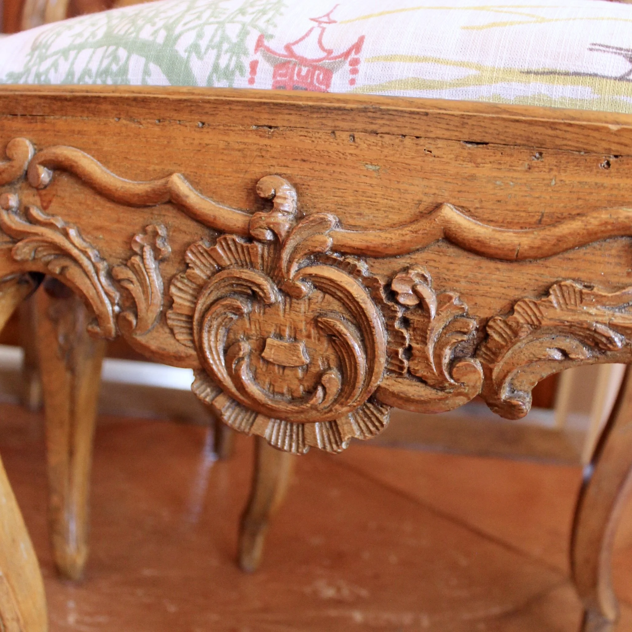 Pair Dutch Rococo Carved Chairs