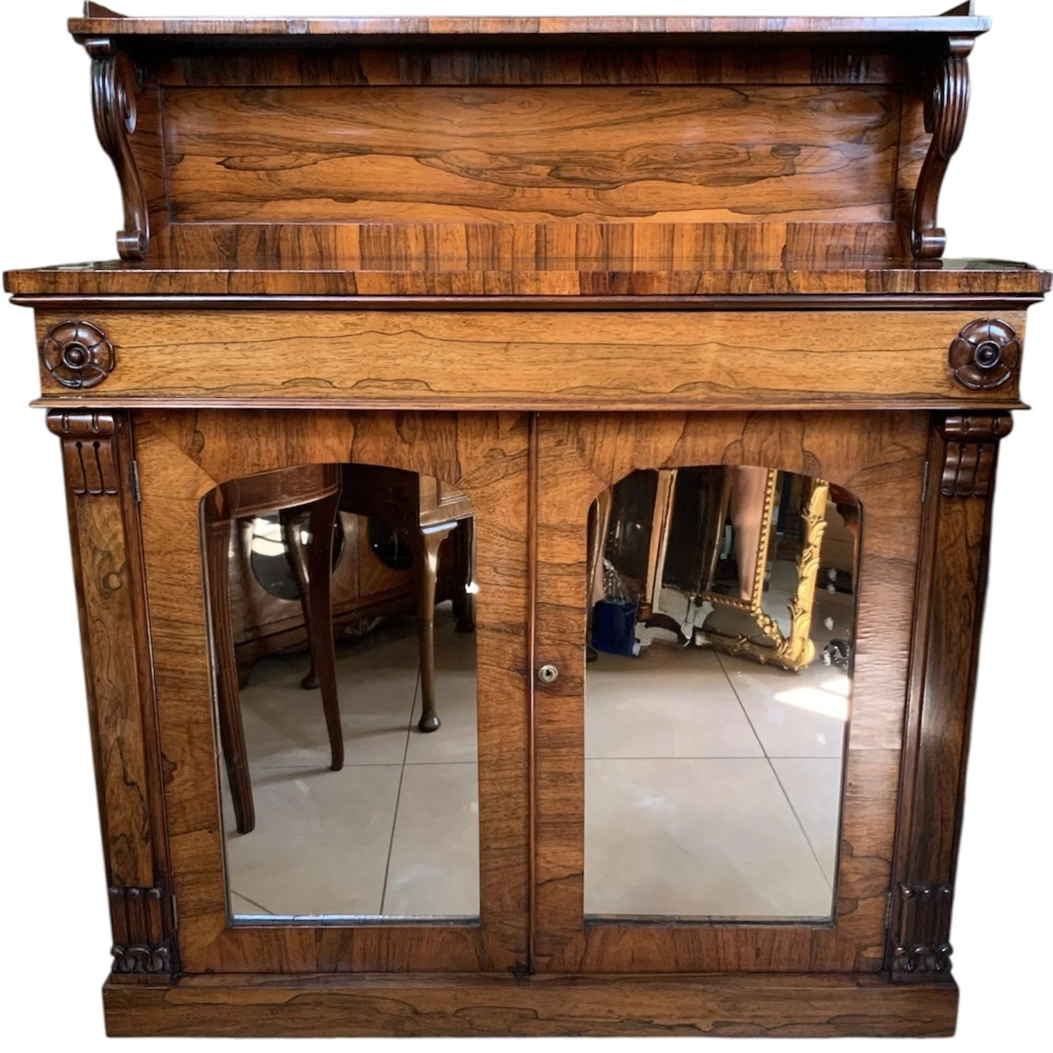 English Regency Georgian Rosewood Chiffonier Cabinet