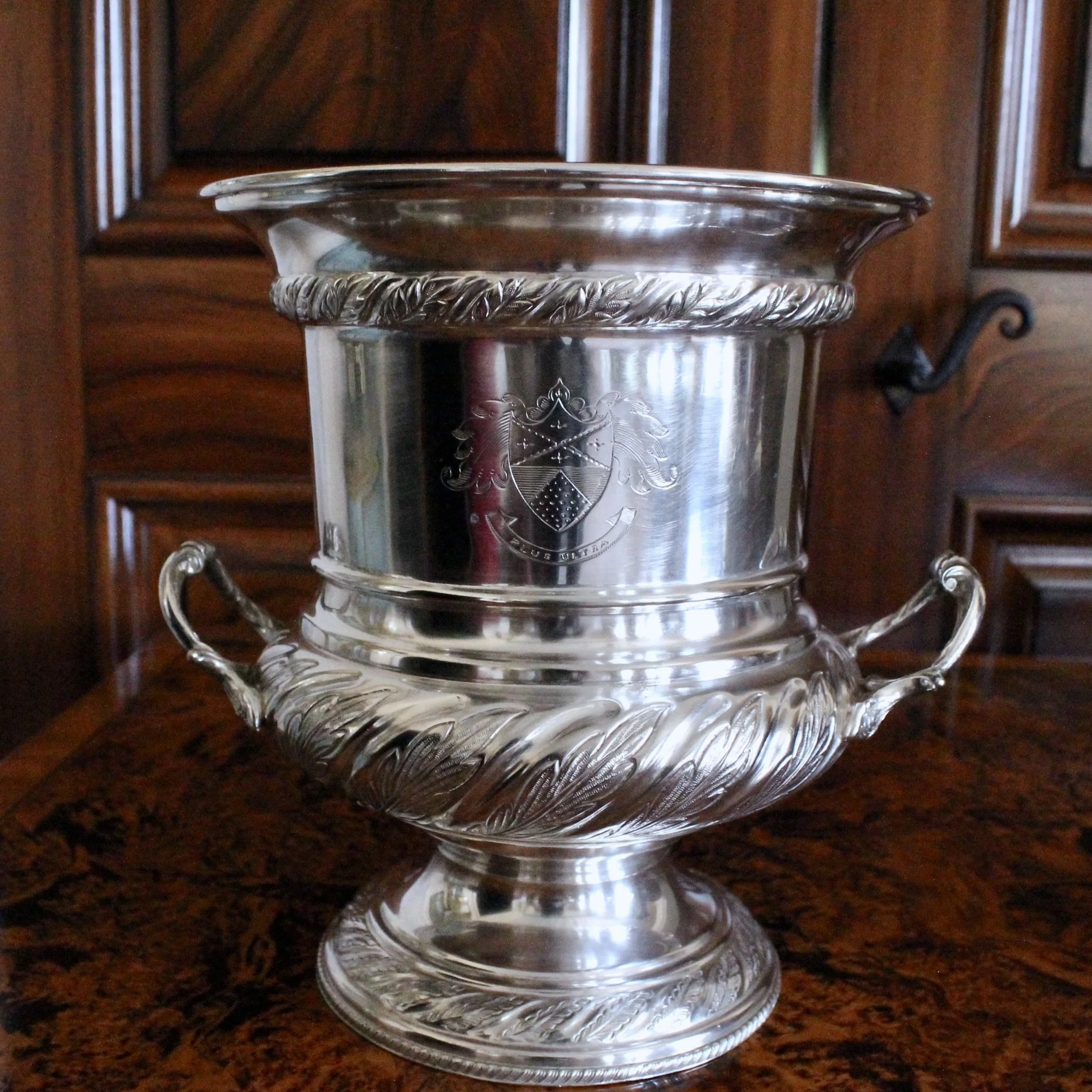 English Silver Plate Campagna Urns,  Champagne / Wine Coolers