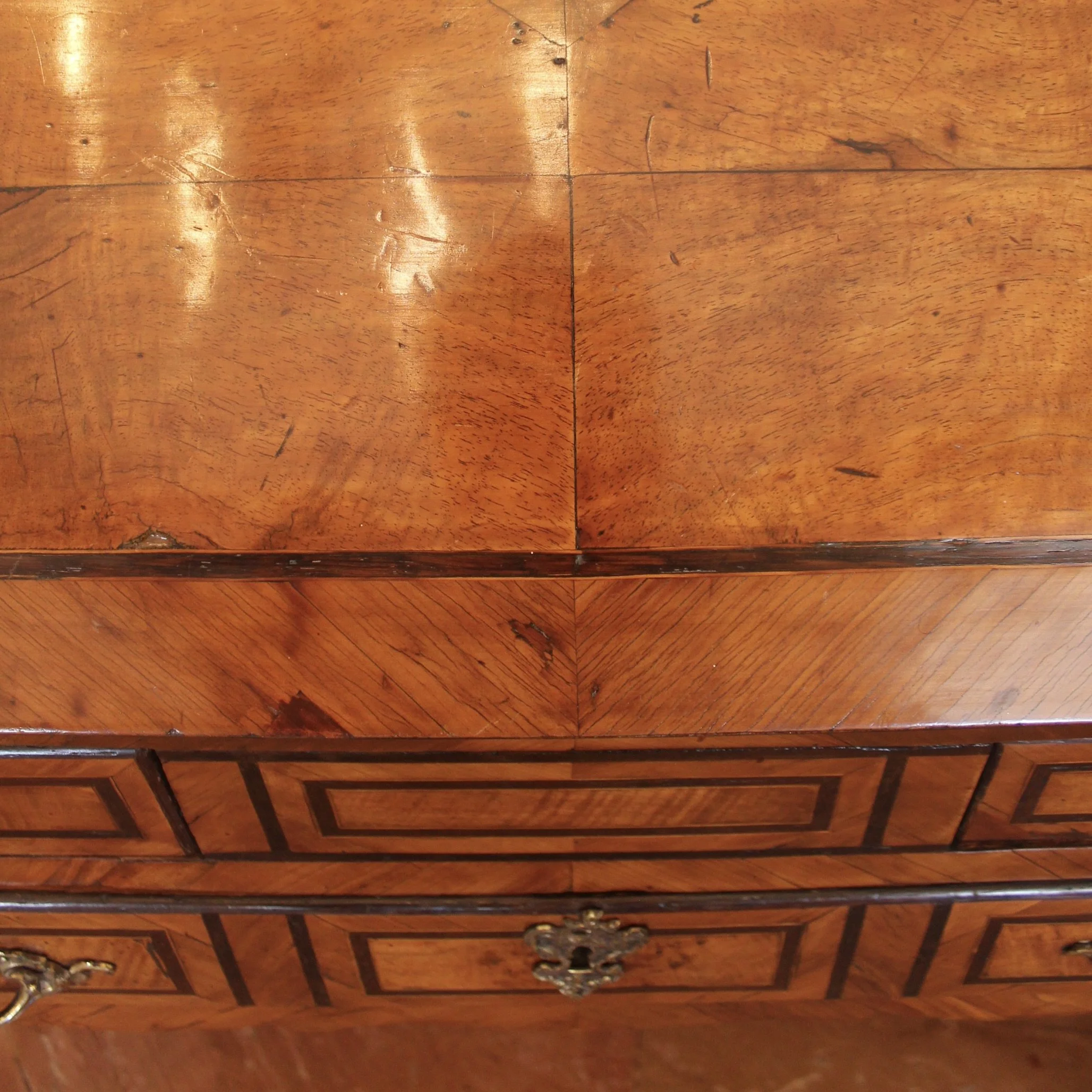 French Provincial Marquetry Slant Front Desk