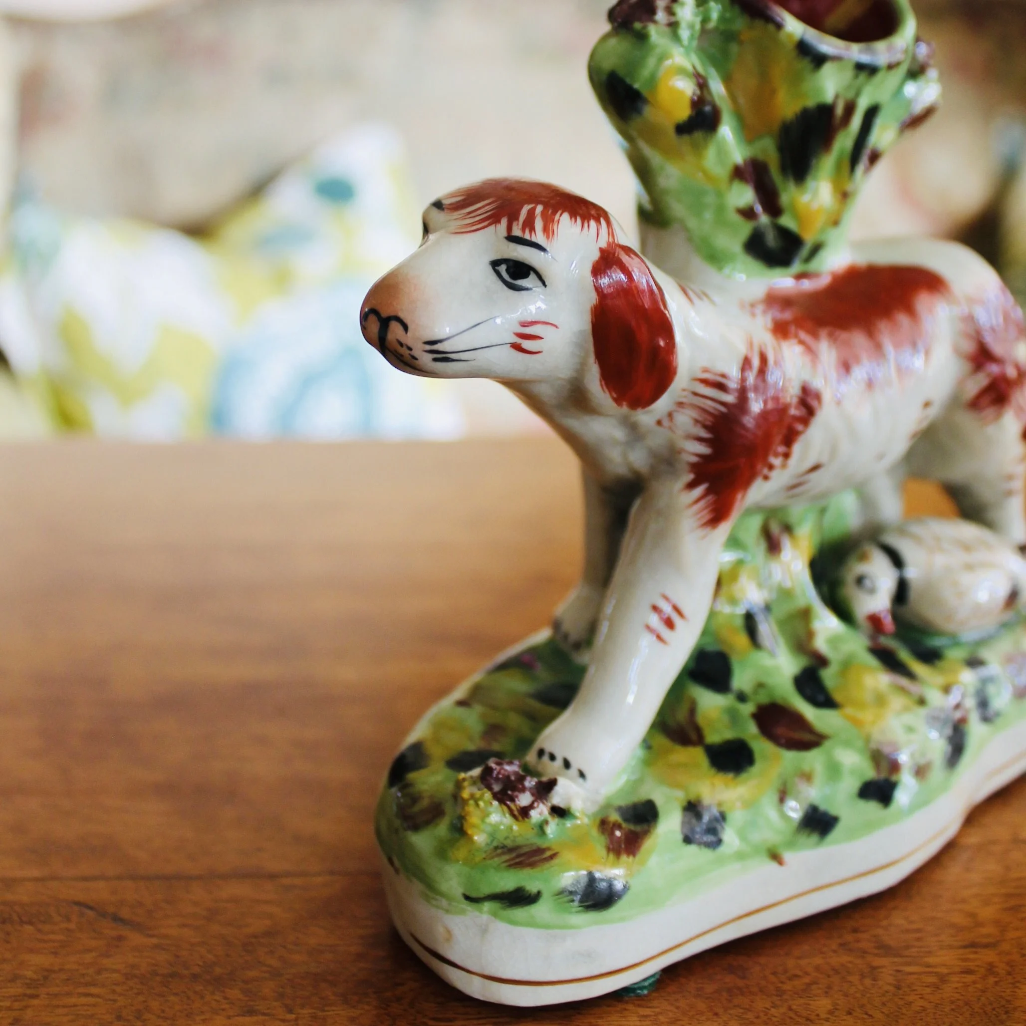 antique Staffordshire Bird Dogs