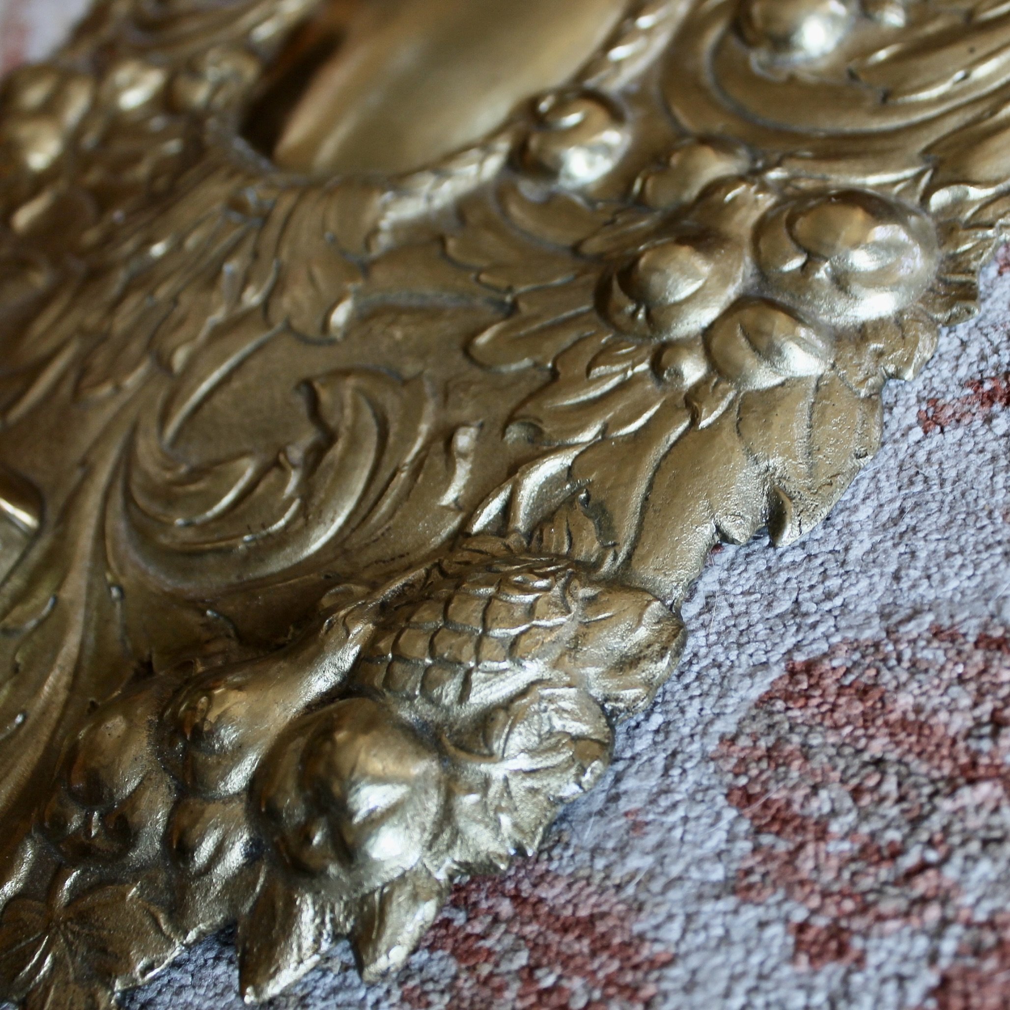 Continental Cast Brass Baroque Cartouche Sconce