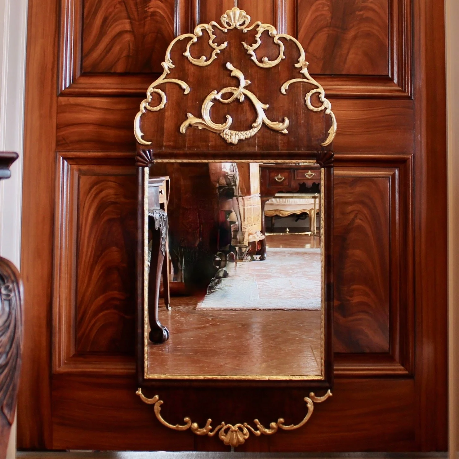DDanish-Scandinavian-Rococo-Walnut-And-Gilt-Mirror (1)