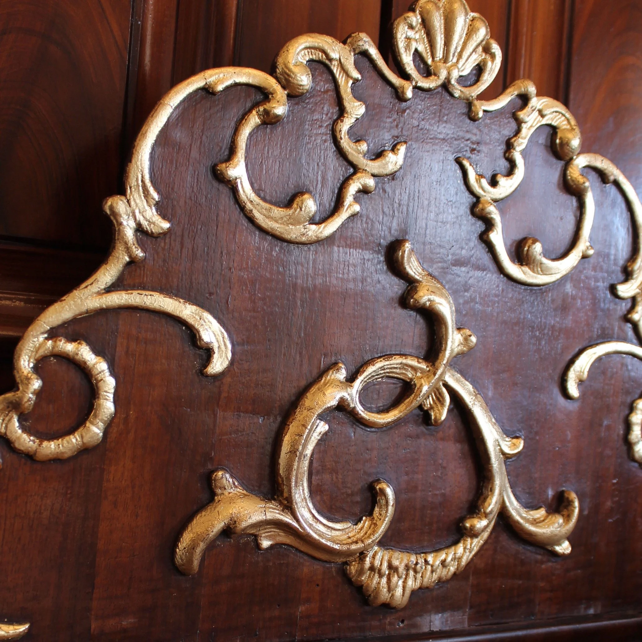 Scandinavian Rococo Walnut And Gilt Mirror (6)