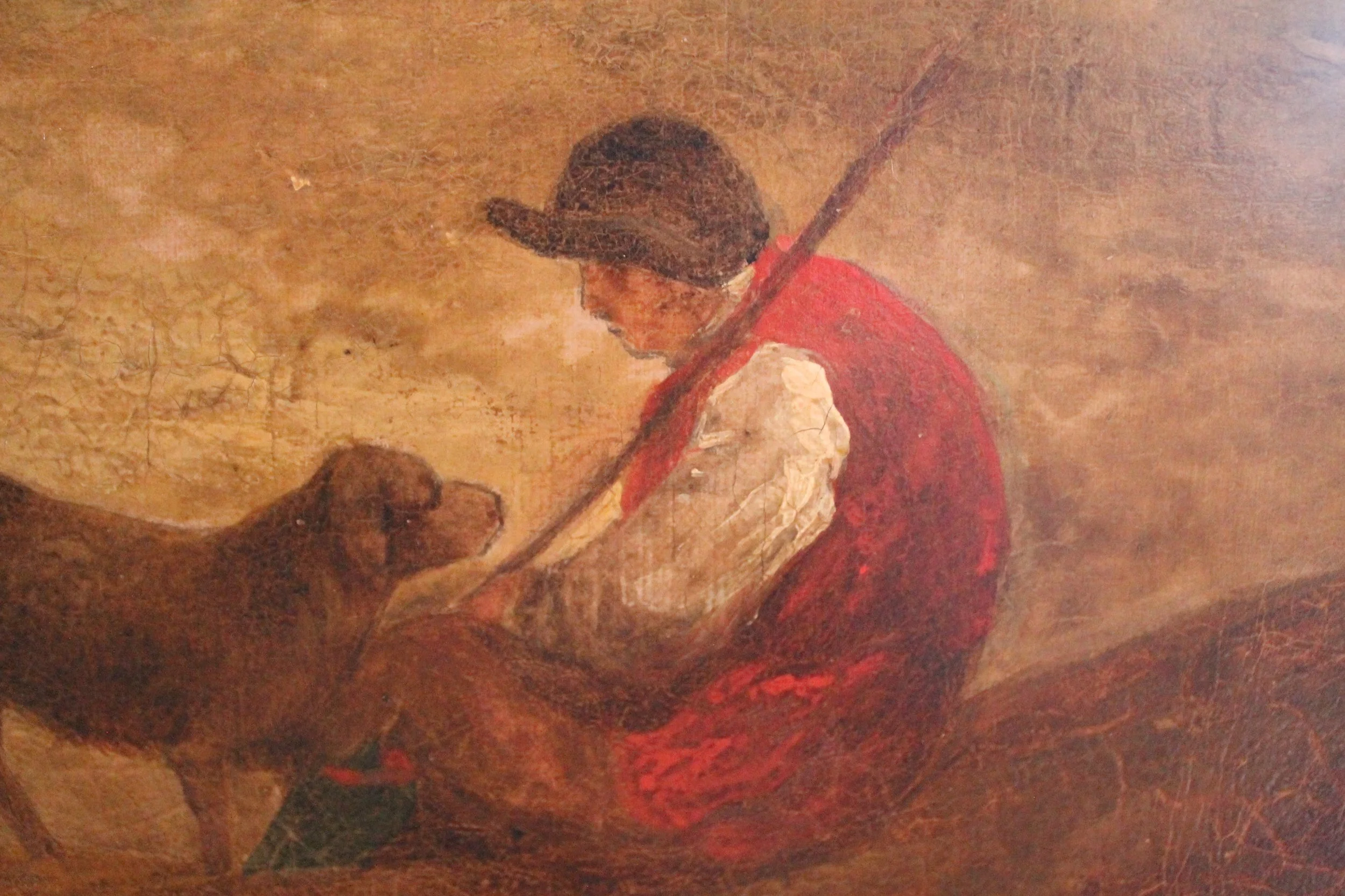 Large Oil on Canvas Landscape Attributed to George Morland
