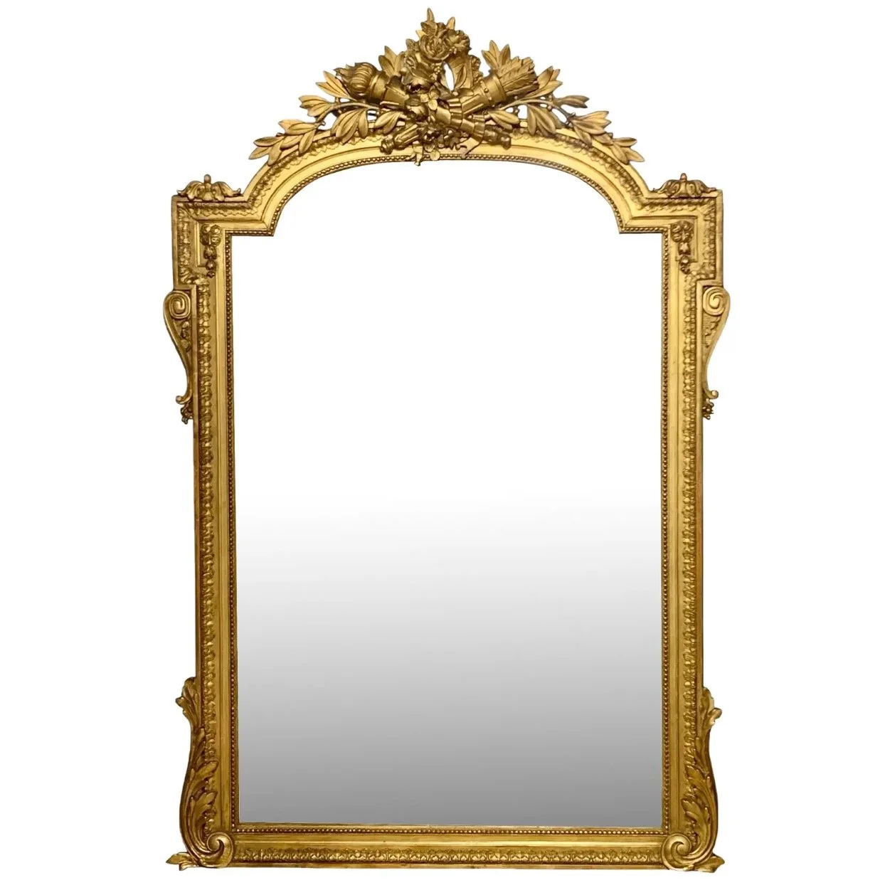 Large Louis XVI Style Giltwood Mirror