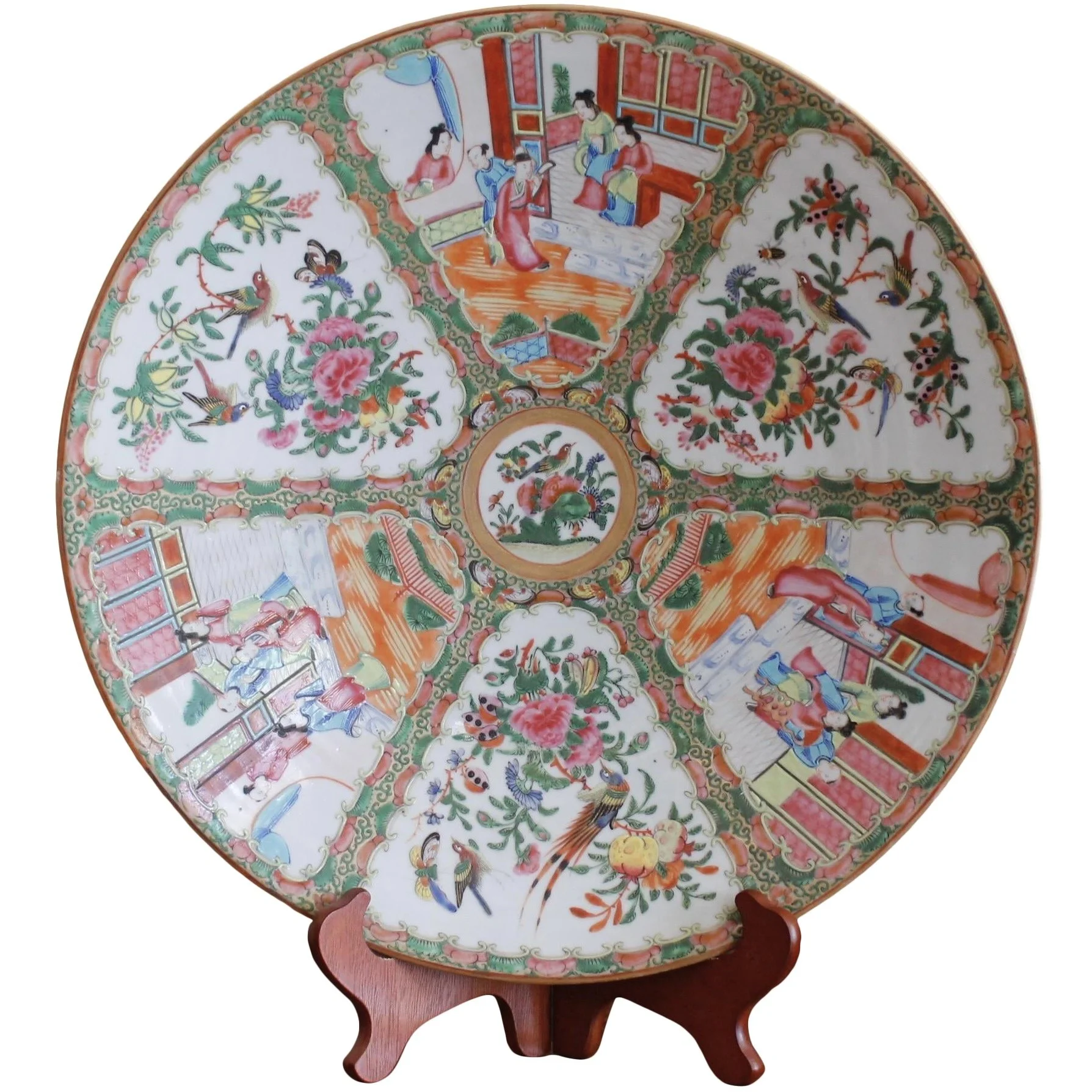 Large Rose Medallion Porcelain Charger