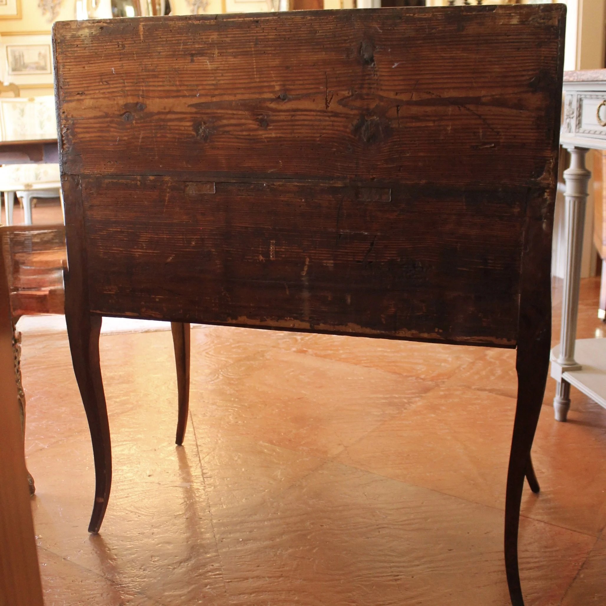 French Provincial Marquetry Slant Front Desk