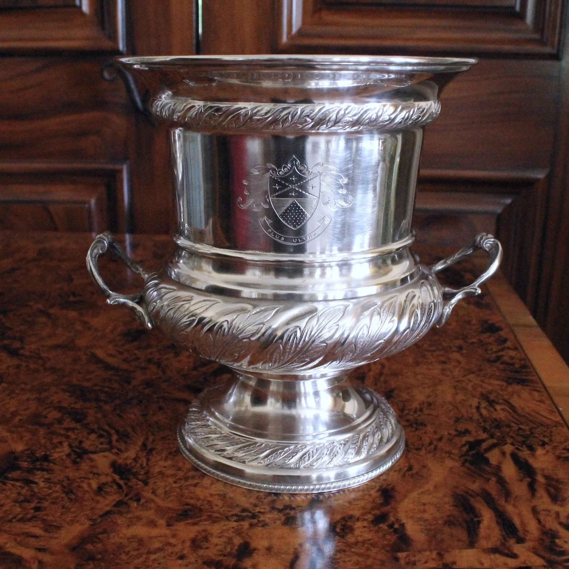 English Silver Plate Campagna Urns,  Champagne / Wine Coolers