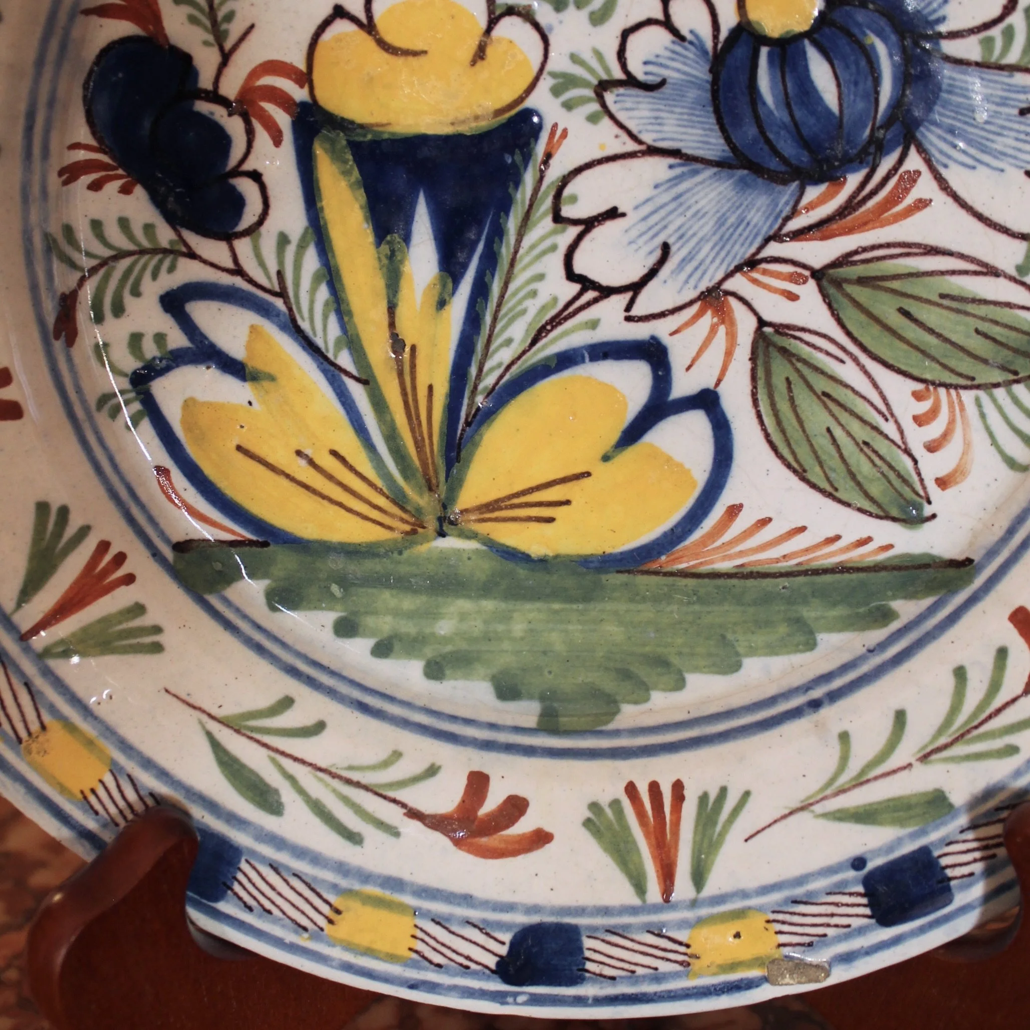 Polychrome 18th century Delft Plates