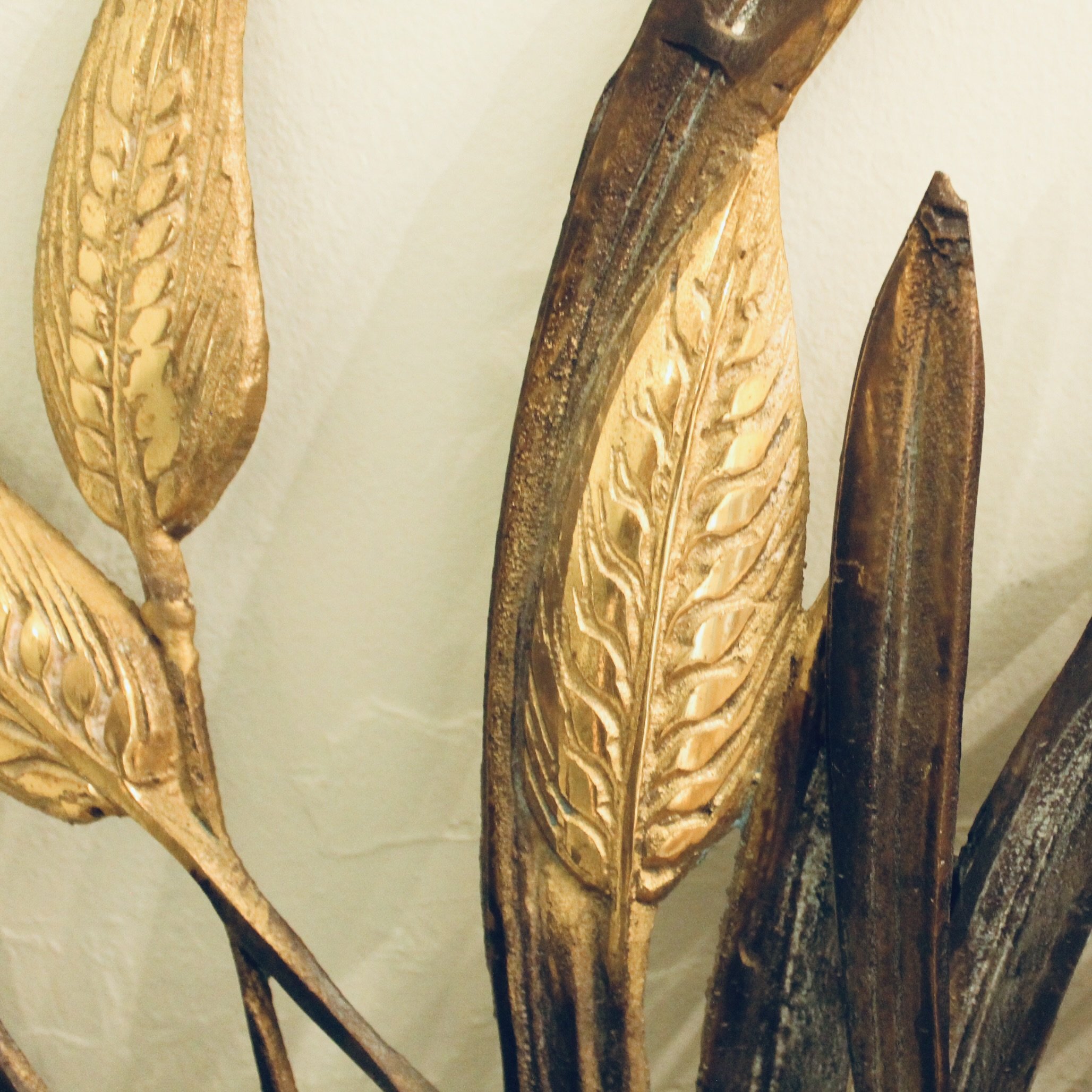 Brass Wheat Motif Wall Ornament
