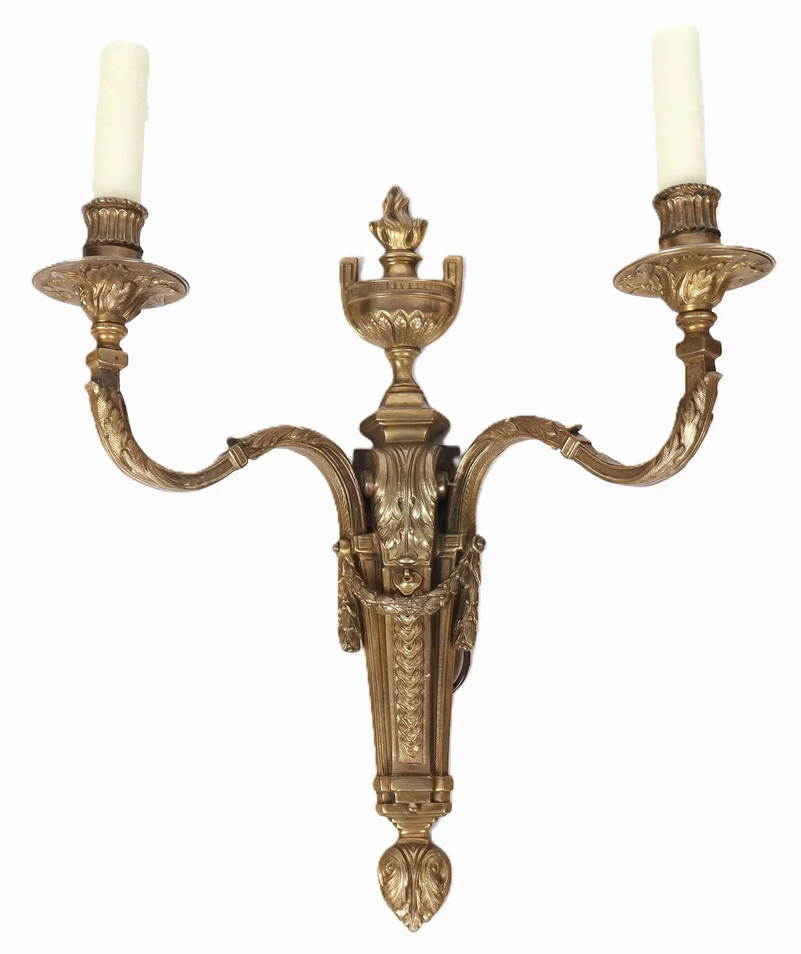 Pair of Louis XVI Style Gilt Bronze Sconces