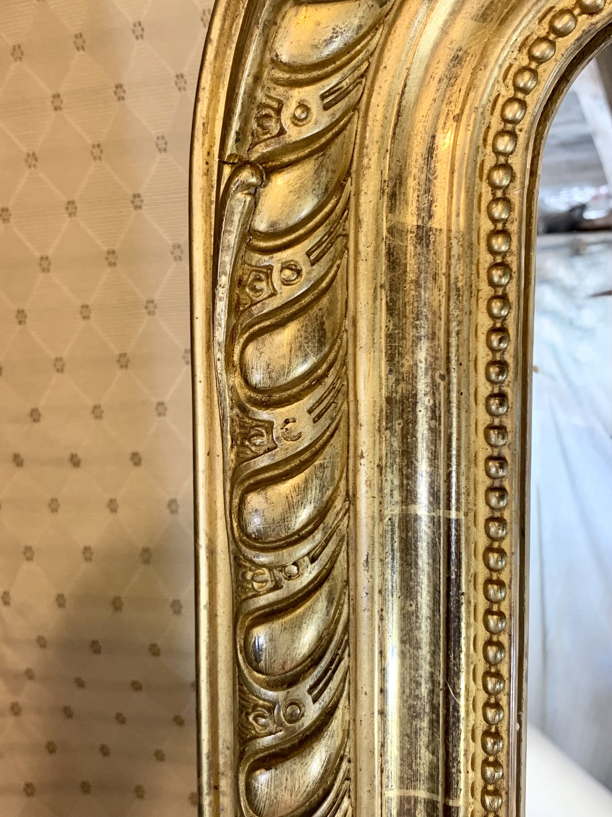 Louis Phillipe Giltwood Camel Back Rococo Crested Pier Mirror