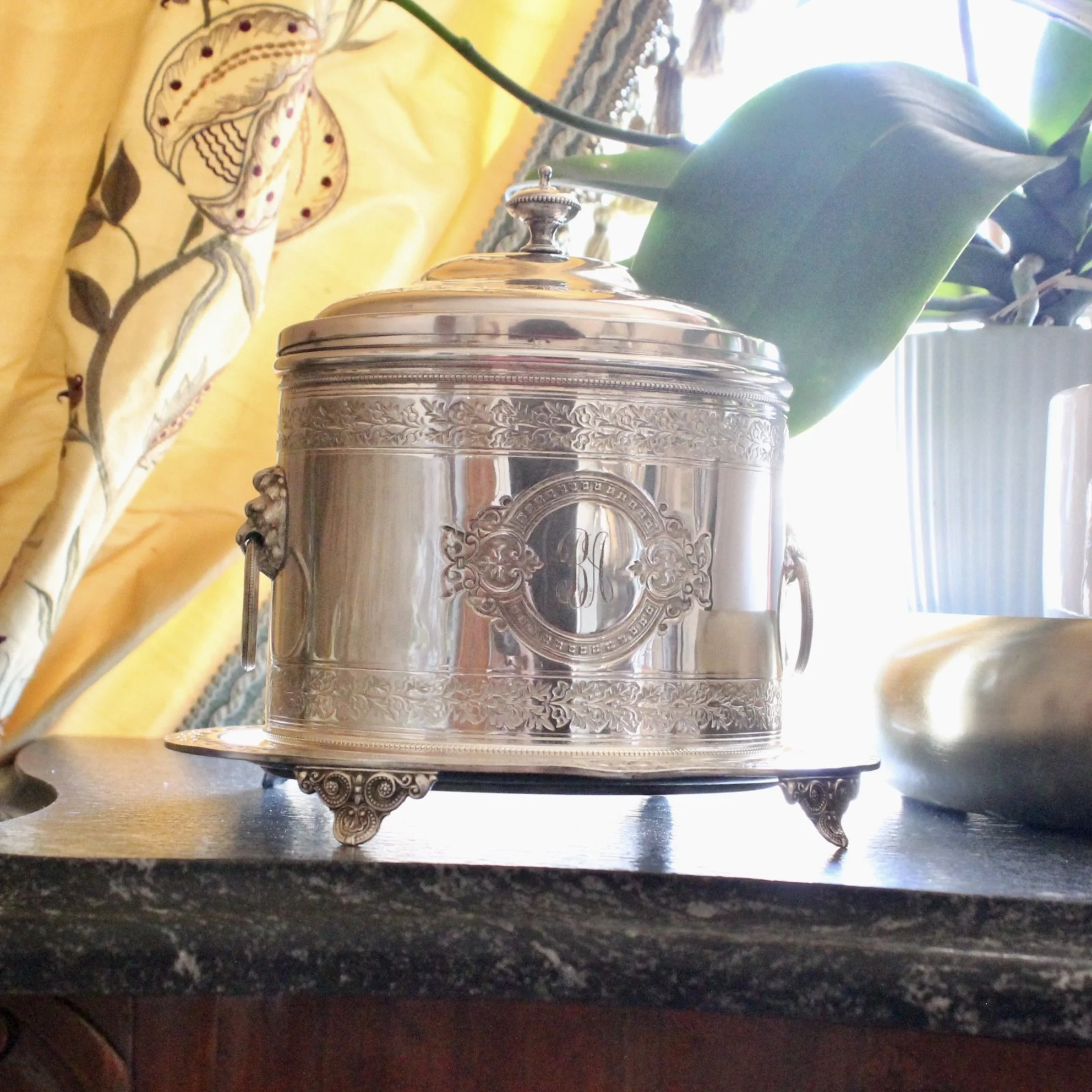 Large Silver Plate Biscuit Box Box, Mappin & Webb