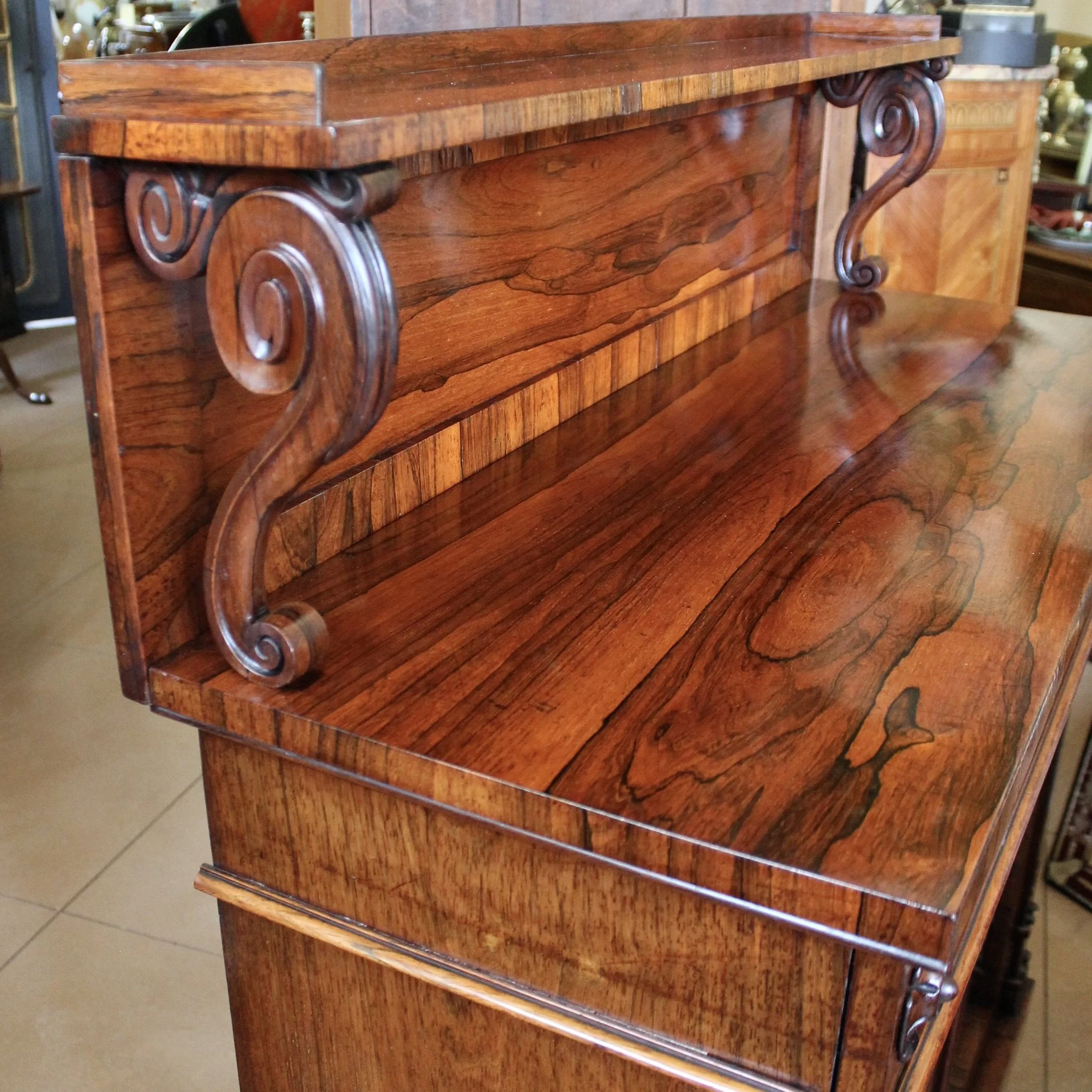 English Regency Georgian Rosewood Chiffonier Cabinet
