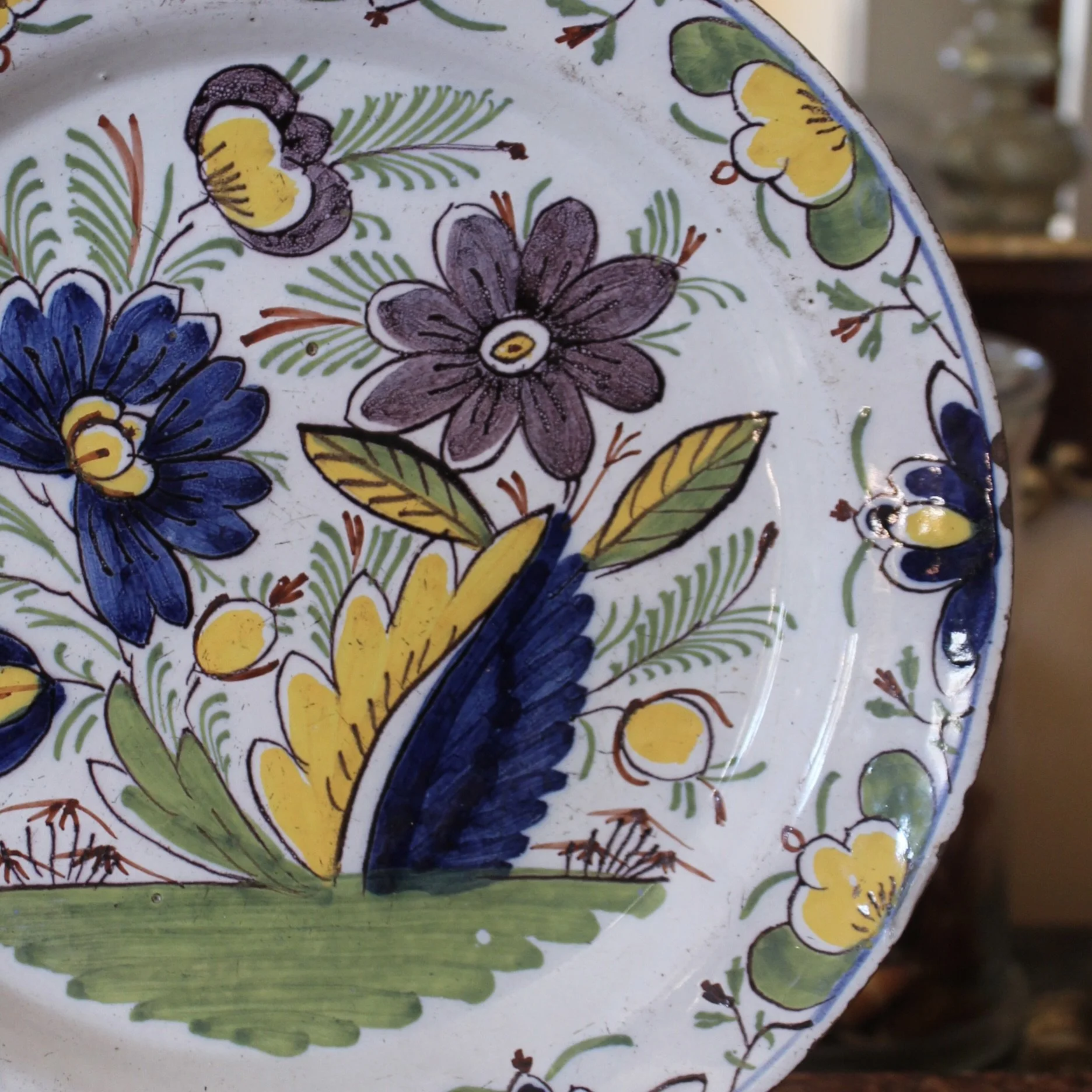 Polychrome 18th century Delft Plates