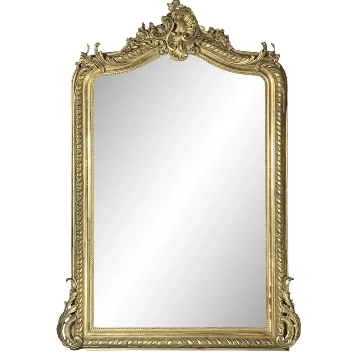 Louis Phillipe Giltwood Camel Back Rococo Crested Pier Mirror