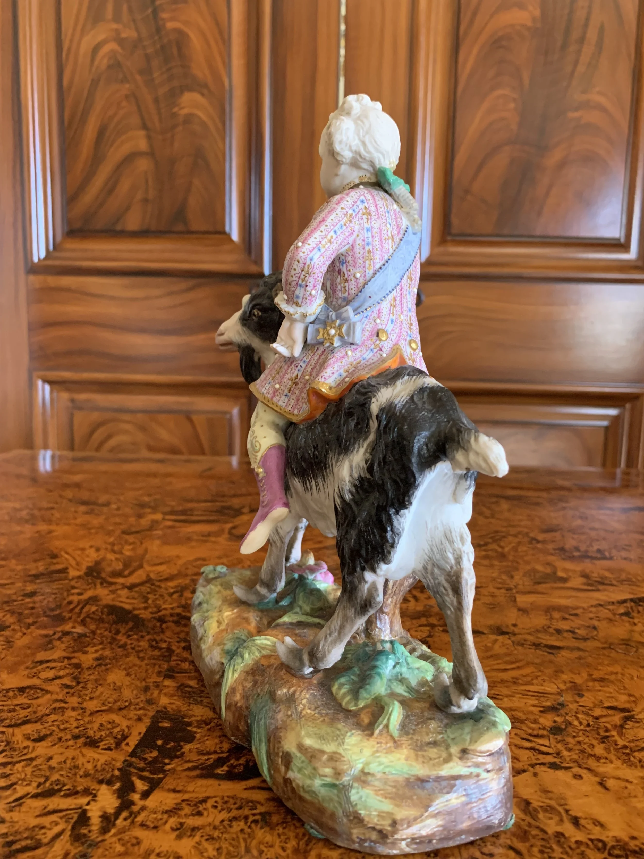 Goat and Rider Bisque Porcelain by Vion et Baury,  19th c.