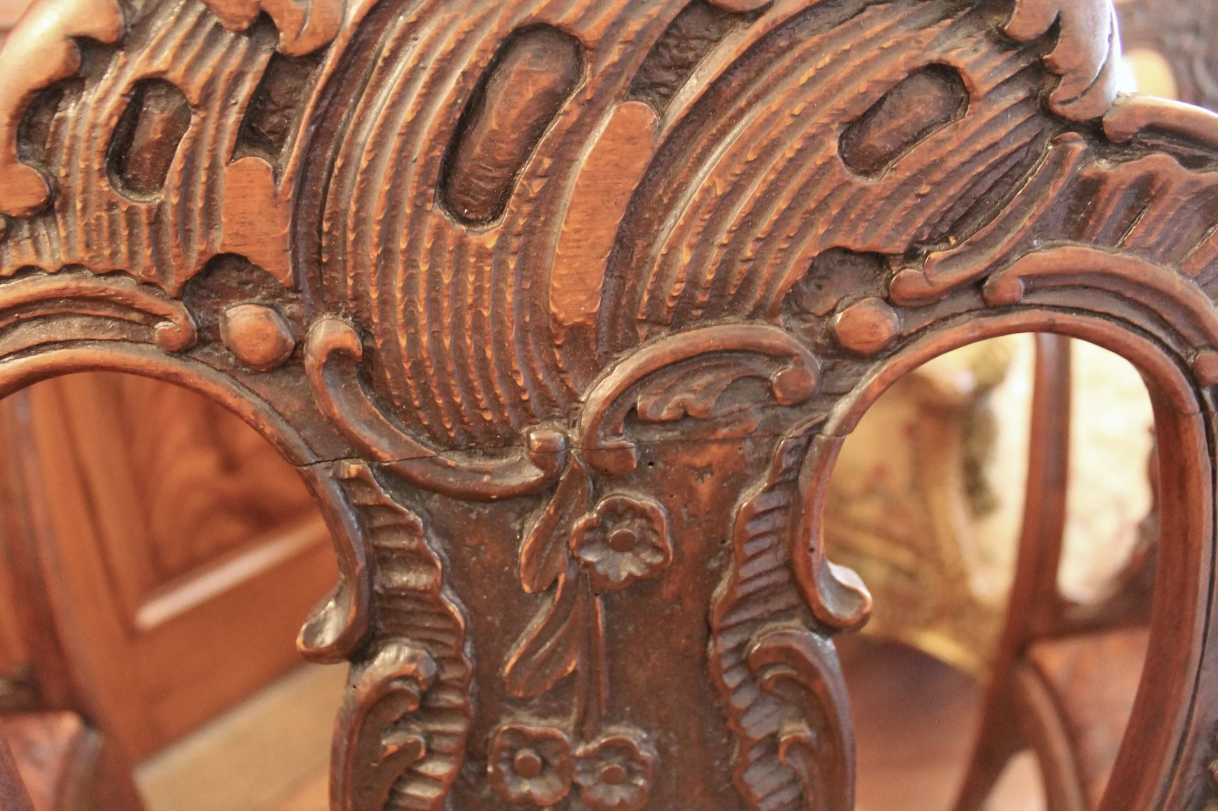 Portuguese or Spanish Rococo Dining Chairs- set of six