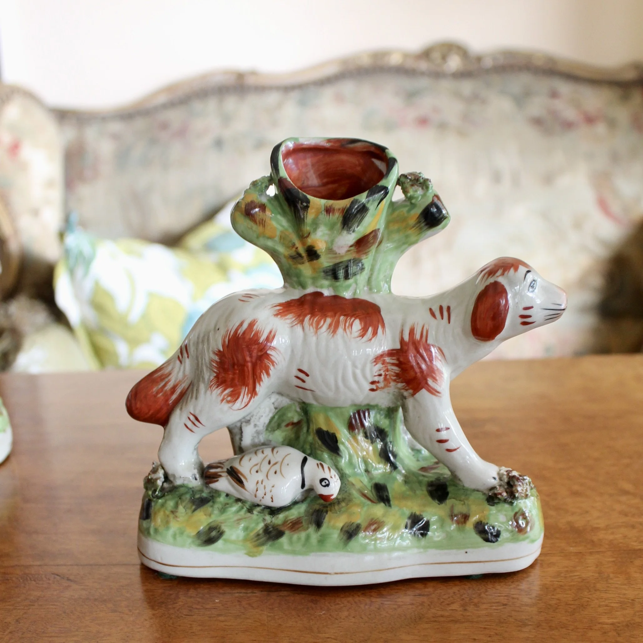 antique Staffordshire Bird Dogs